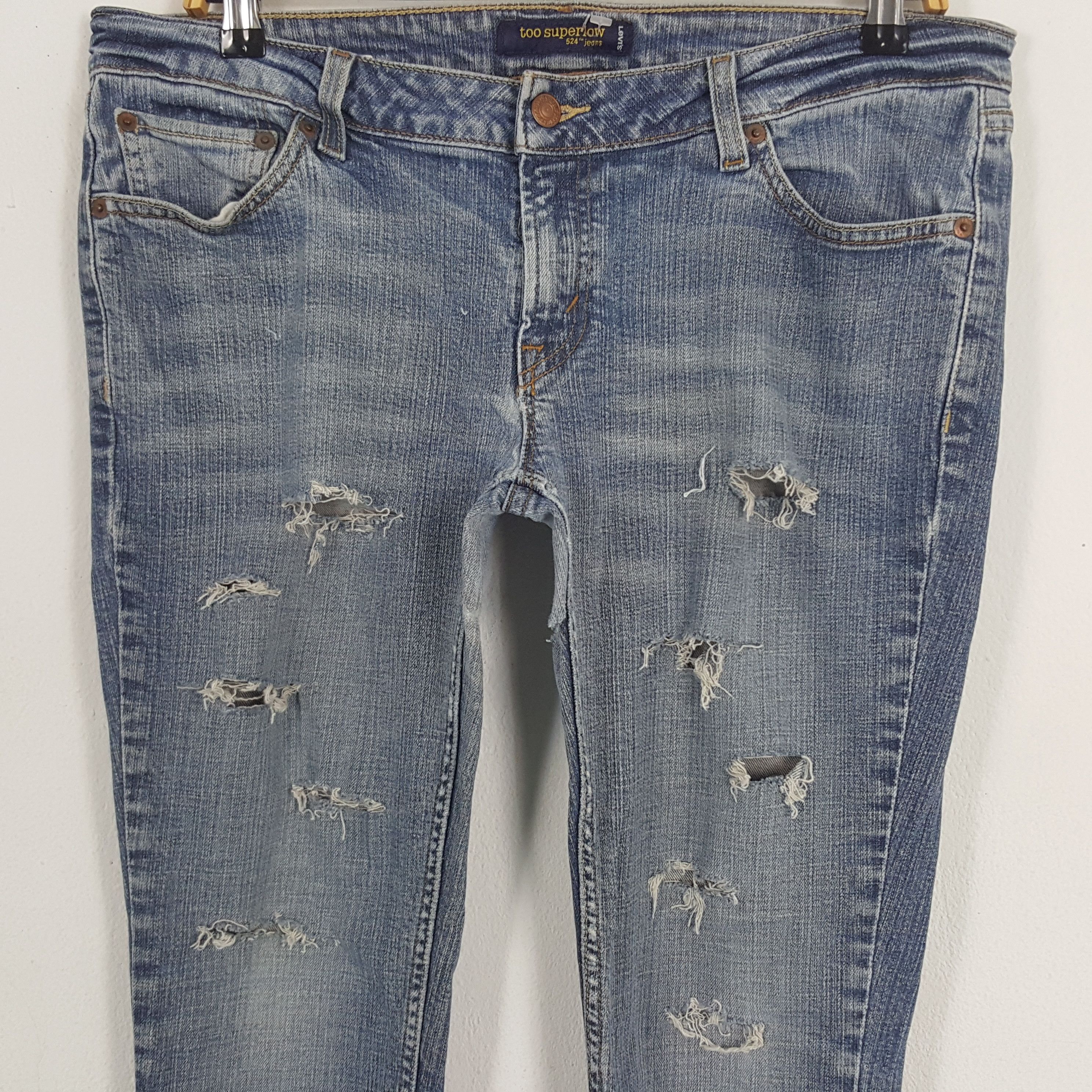 Levi's × Vintage Vintage Levi's Too Superlow Denim Jeans Size 34" / US 12 / IT 48 - 2 Thumbnail