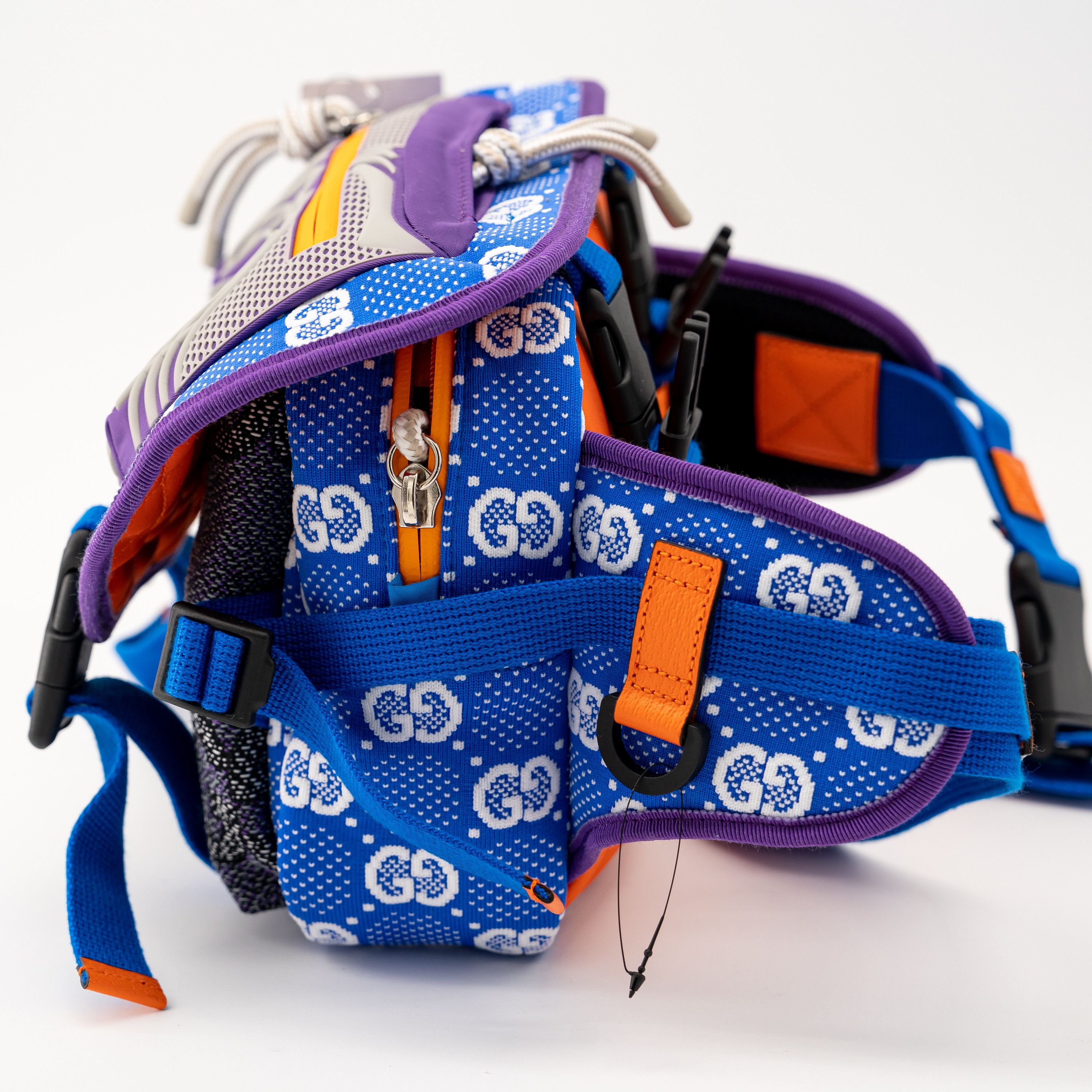 Gucci Gucci Nylon Backpack Ripstop GG Allover Blue Orange Size ONE SIZE - 2 Thumbnail
