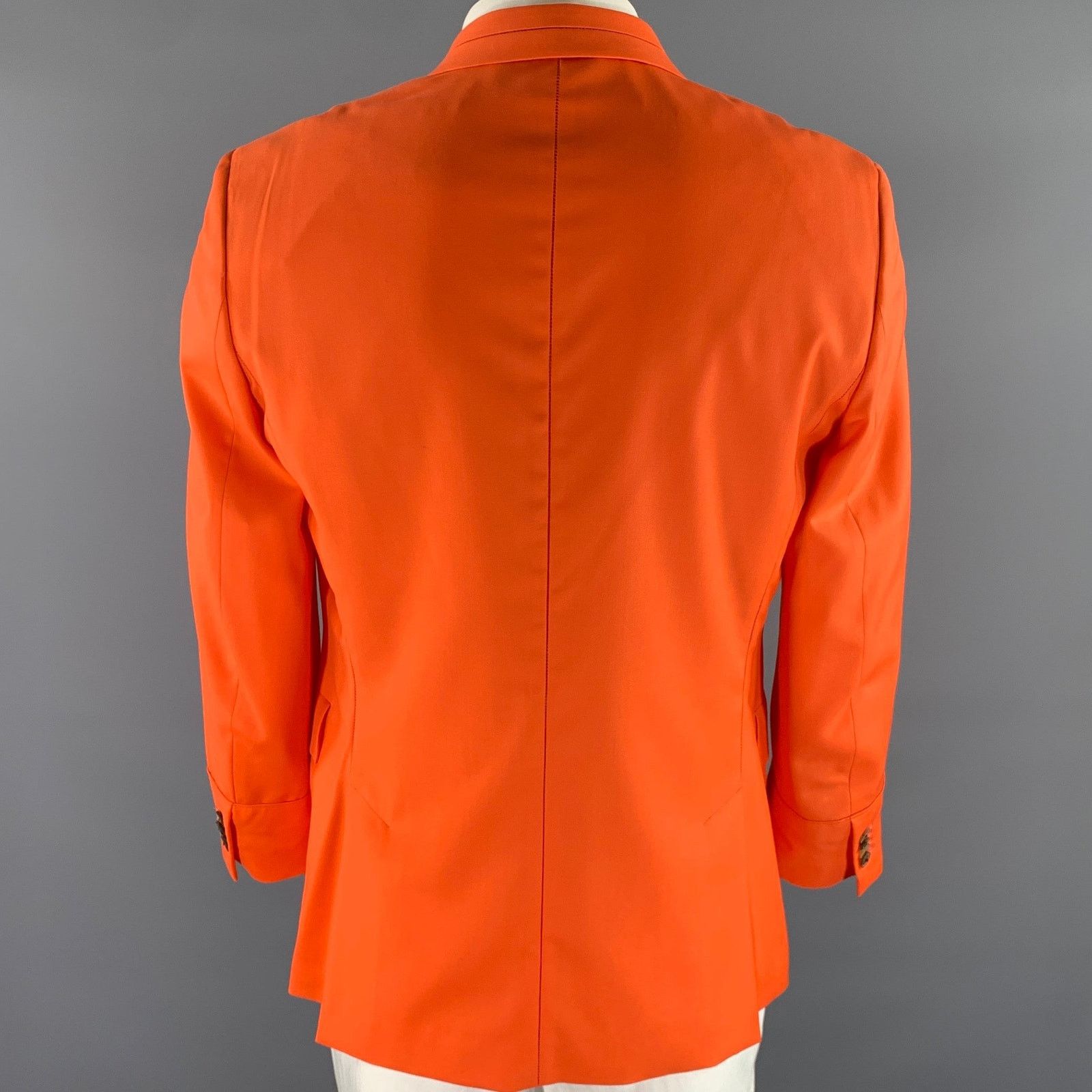 Paul Smith PAUL SMITH 44 Orange Neon Wool Peak Lapel Sport Coat Size 44R - 5 Thumbnail