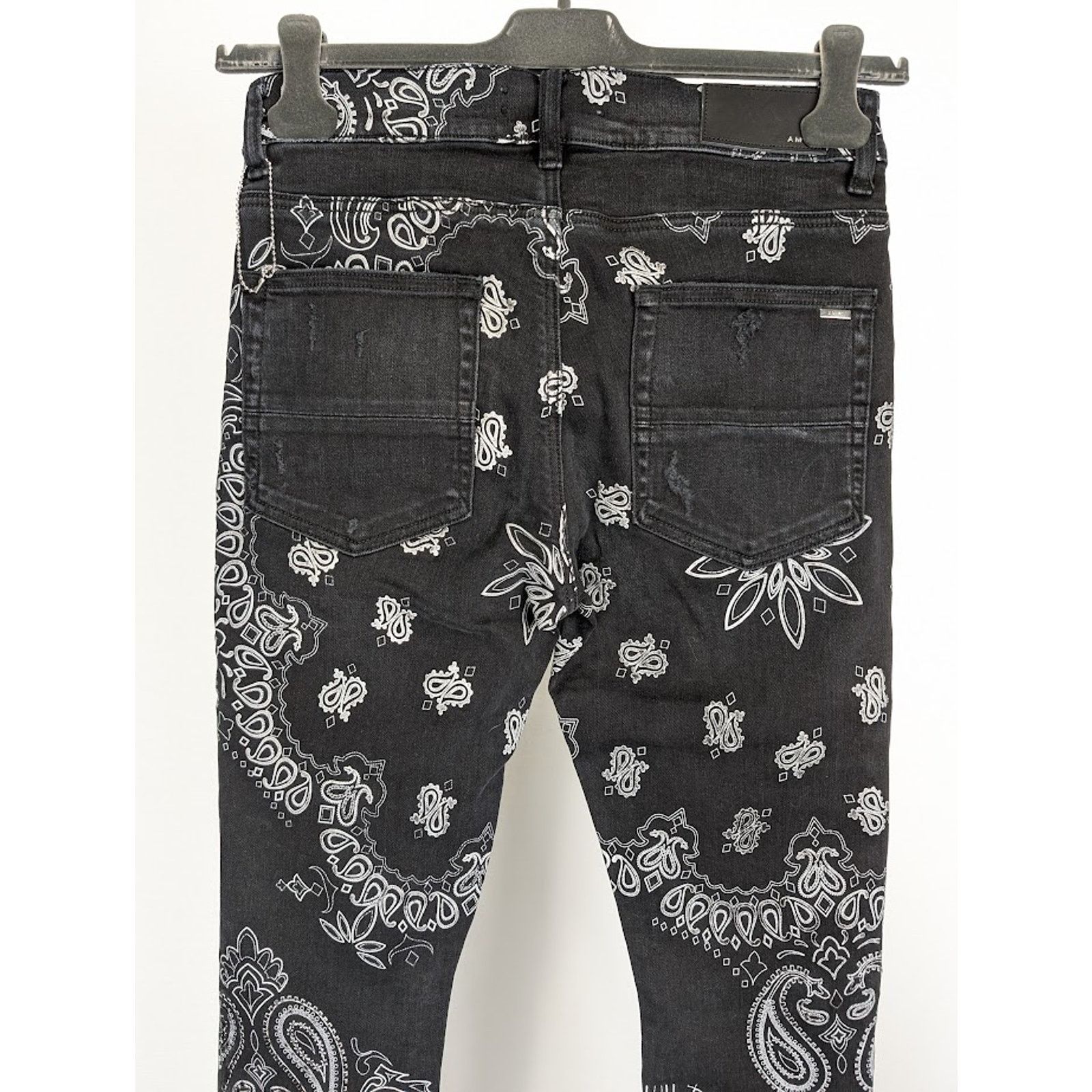 Amiri o1rshd1 Flocked Bandana Jeans in Aged Black Size US 36 / EU 52 - 13 Thumbnail
