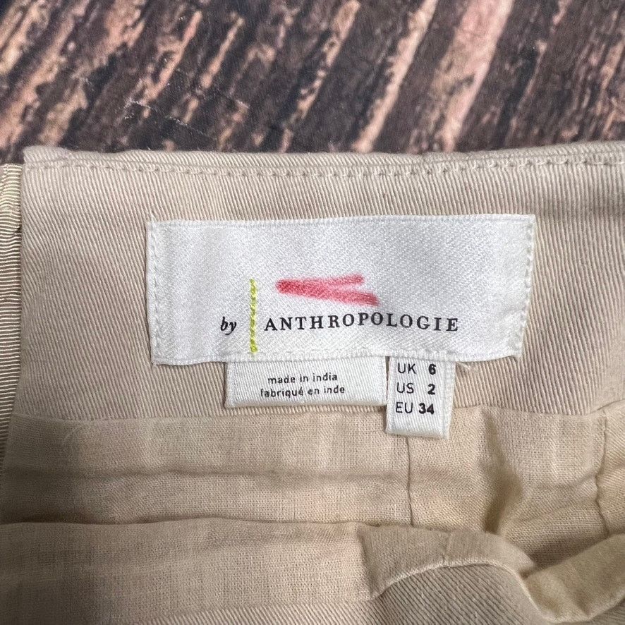 Anthropologie Anthropologie Women's Gold Verona Embroidered Pencil Skirt Size 26" / US 2 / IT 38 - 6 Thumbnail