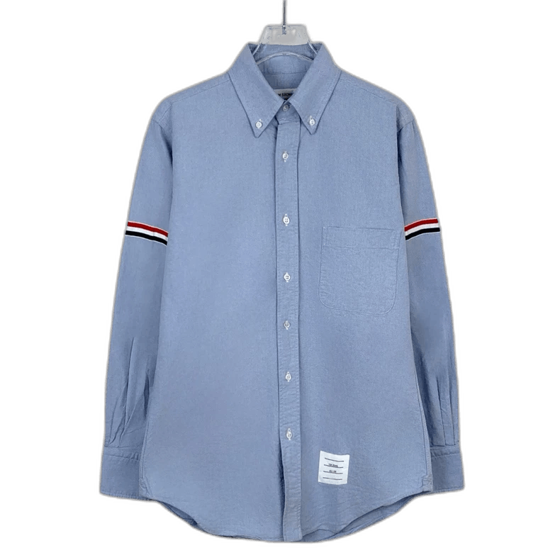 Thom Browne Thom Browne Blue Striped Cotton Long Sleeve Shirt Size US M / EU 48-50 / 2 - 1 Thumbnail
