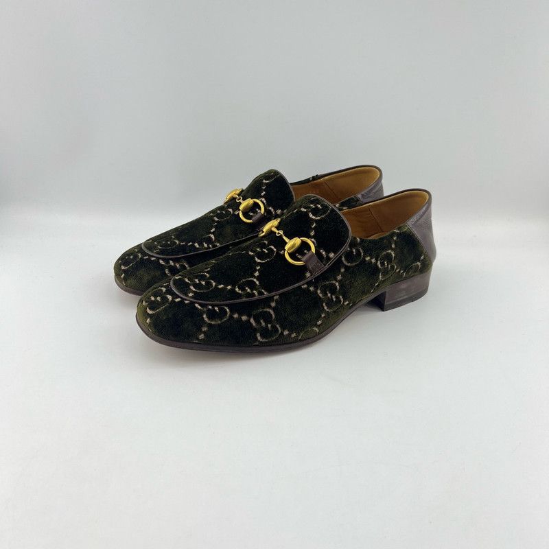 Gucci Gucci Jordaan Velvet Loafers for Men 0079 Size US 9 / EU 42 - 1 Thumbnail