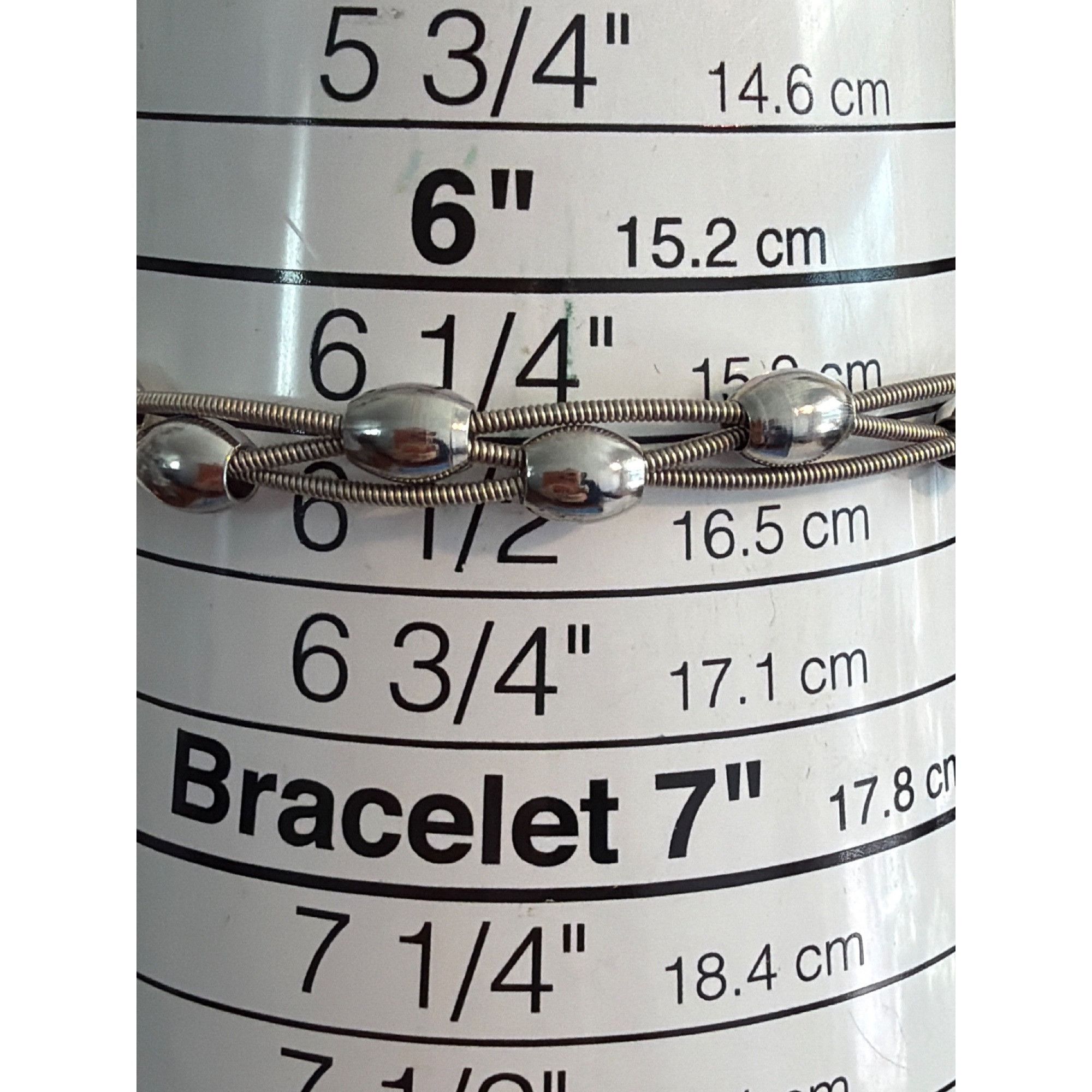 Other Vtg Stainless Steel Bangle Bracelet Fixed Beads Braided Snak Size ONE SIZE - 6 Thumbnail