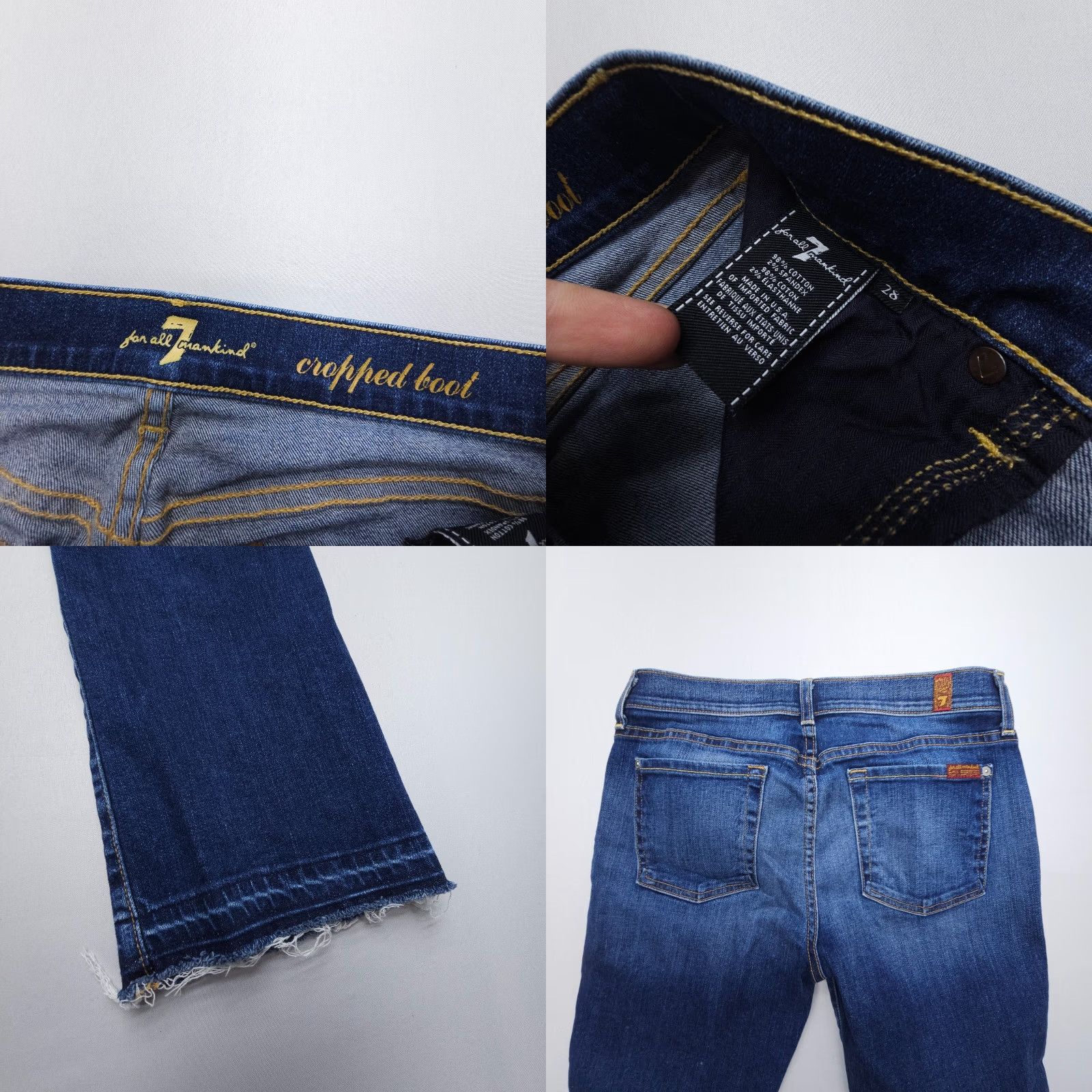 7 For All Mankind 7 For All Mankind Jeans Cropped Boot Womens 28 Dark Wash Mid Steel Blue Denim 7 For All Mankind Jeans Vintage? No Size 28" / US 6 / IT 42 - 8 Thumbnail