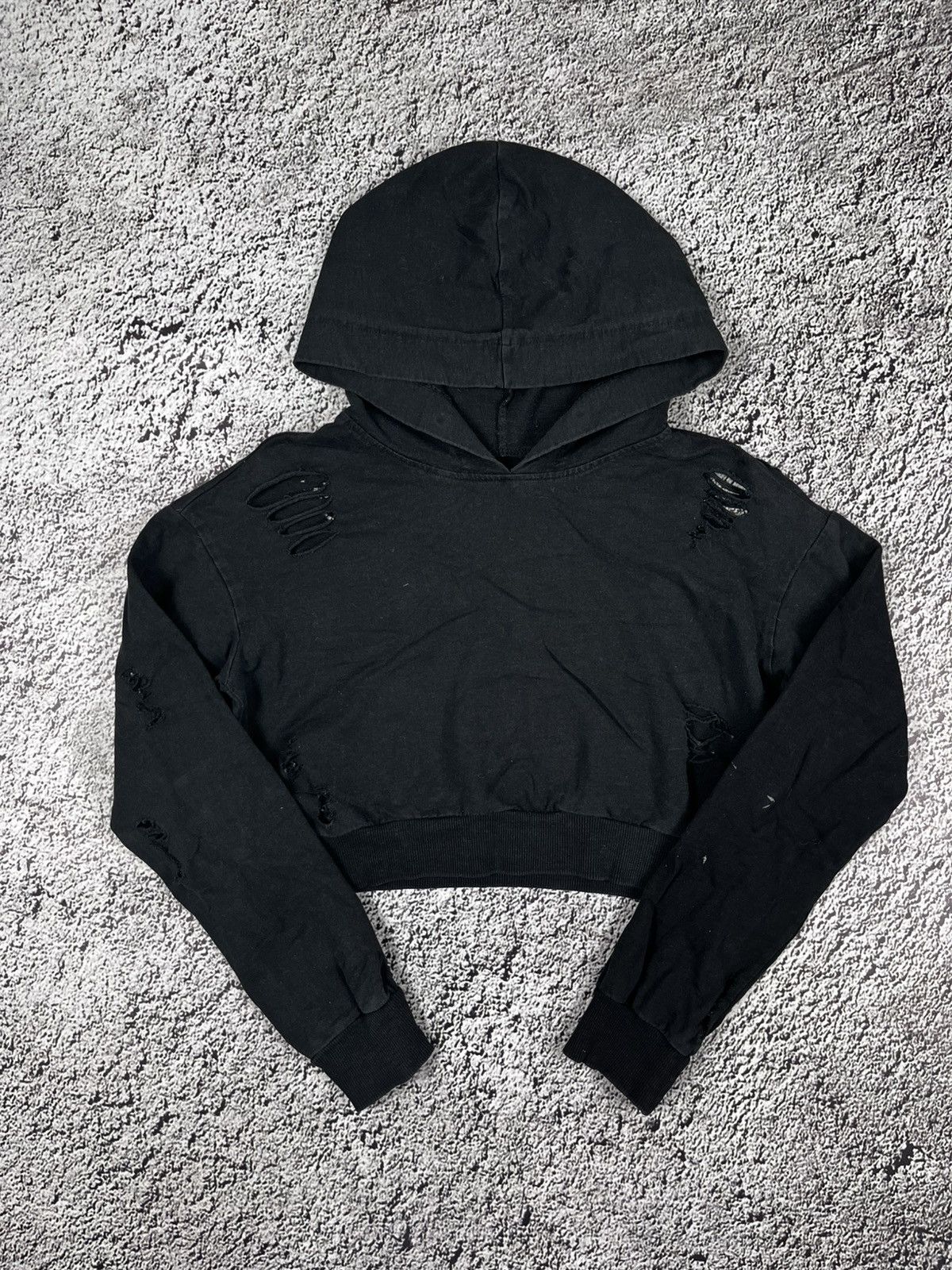 Vintage Vintage Y2K cropped ripped hoodie opium avantgarde style S Size S / US 4 / IT 40 - 1 Thumbnail