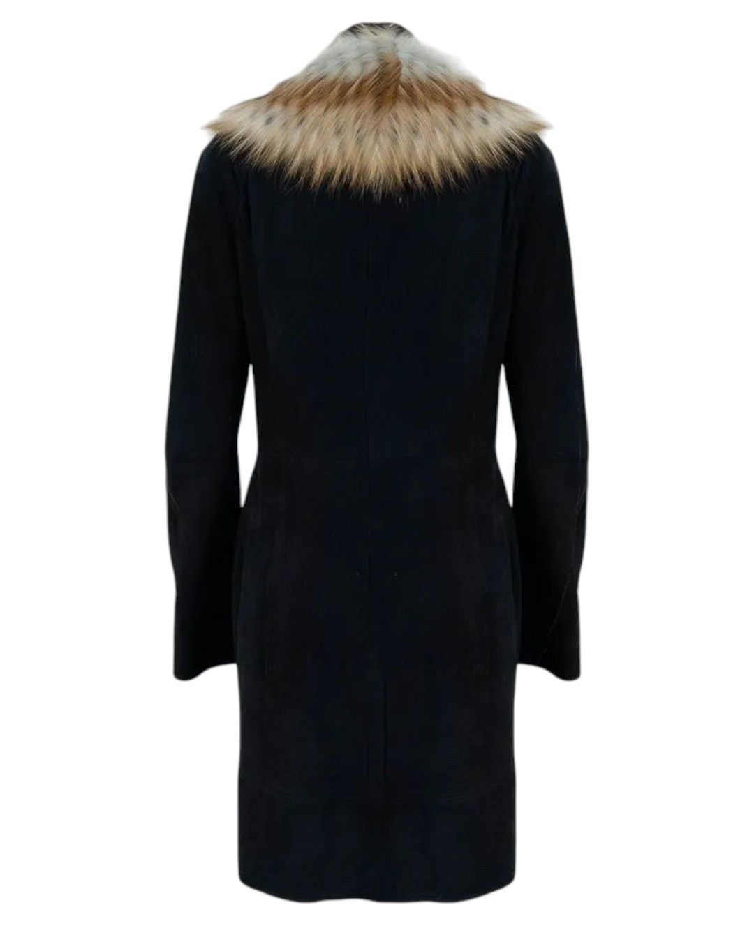 Gucci F/W 2010 SUEDE LEATHER COAT WITH FOX FUR LONG COLLAR Size S / US 4 / IT 40 - 2 Thumbnail