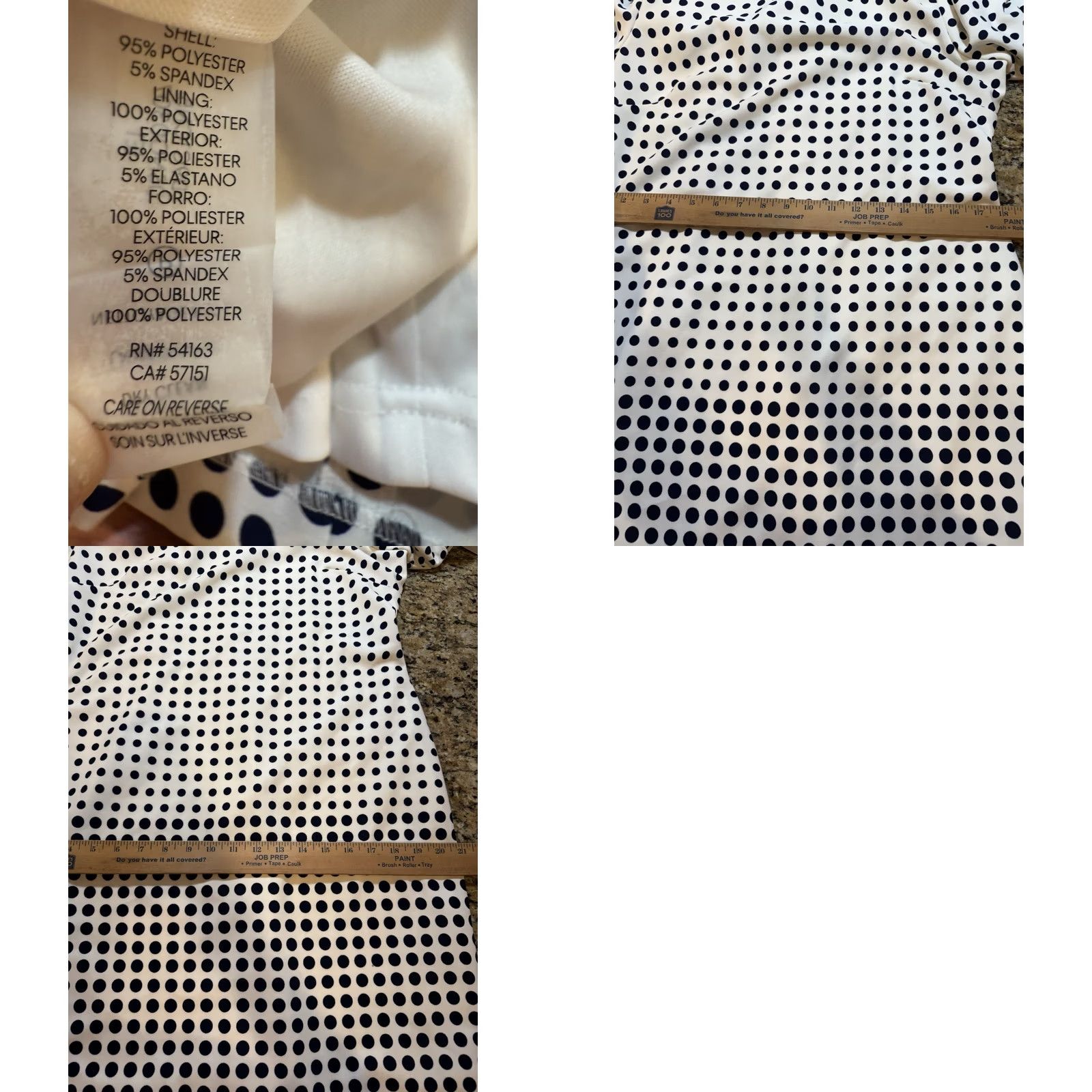 Karl Lagerfeld Karl Lagerfeld Paris Women’s Dress Polka Dot Puff Sleeve Knee Length White Navy sz 14 Womens Size XL / US 12-14 / IT 48-50 - 8 Thumbnail