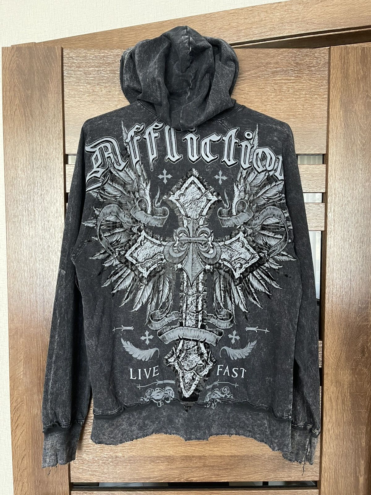 Affliction Affliction Live Fast Vintage Hoodie Pullover Y2K Logo Size US M / EU 48-50 / 2 - 2 Thumbnail