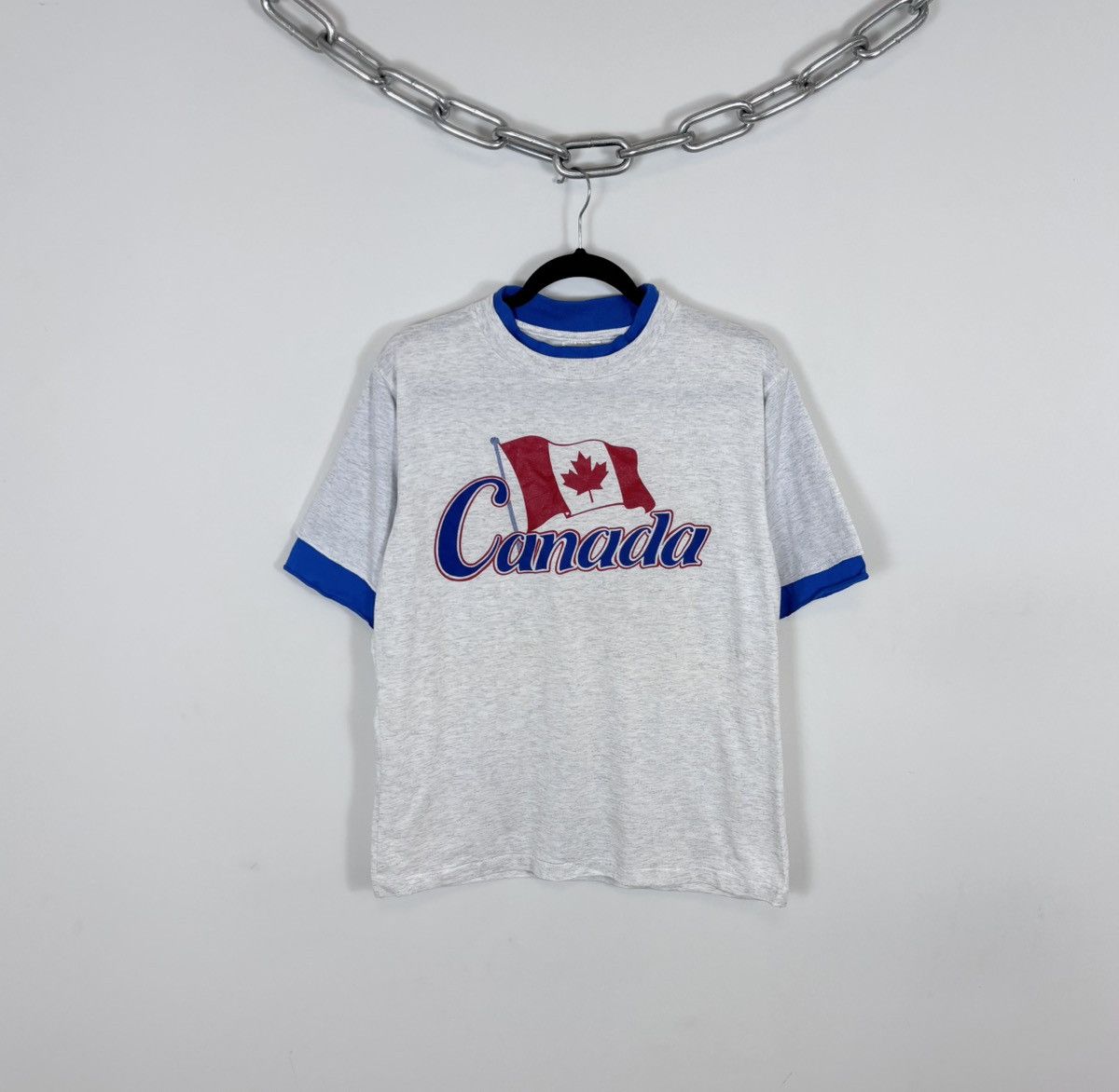Vintage Vintage 1990s Canada Flag Big Graphic Logo Grey T-Shirt Tee Size US M / EU 48-50 / 2 - 1 Thumbnail