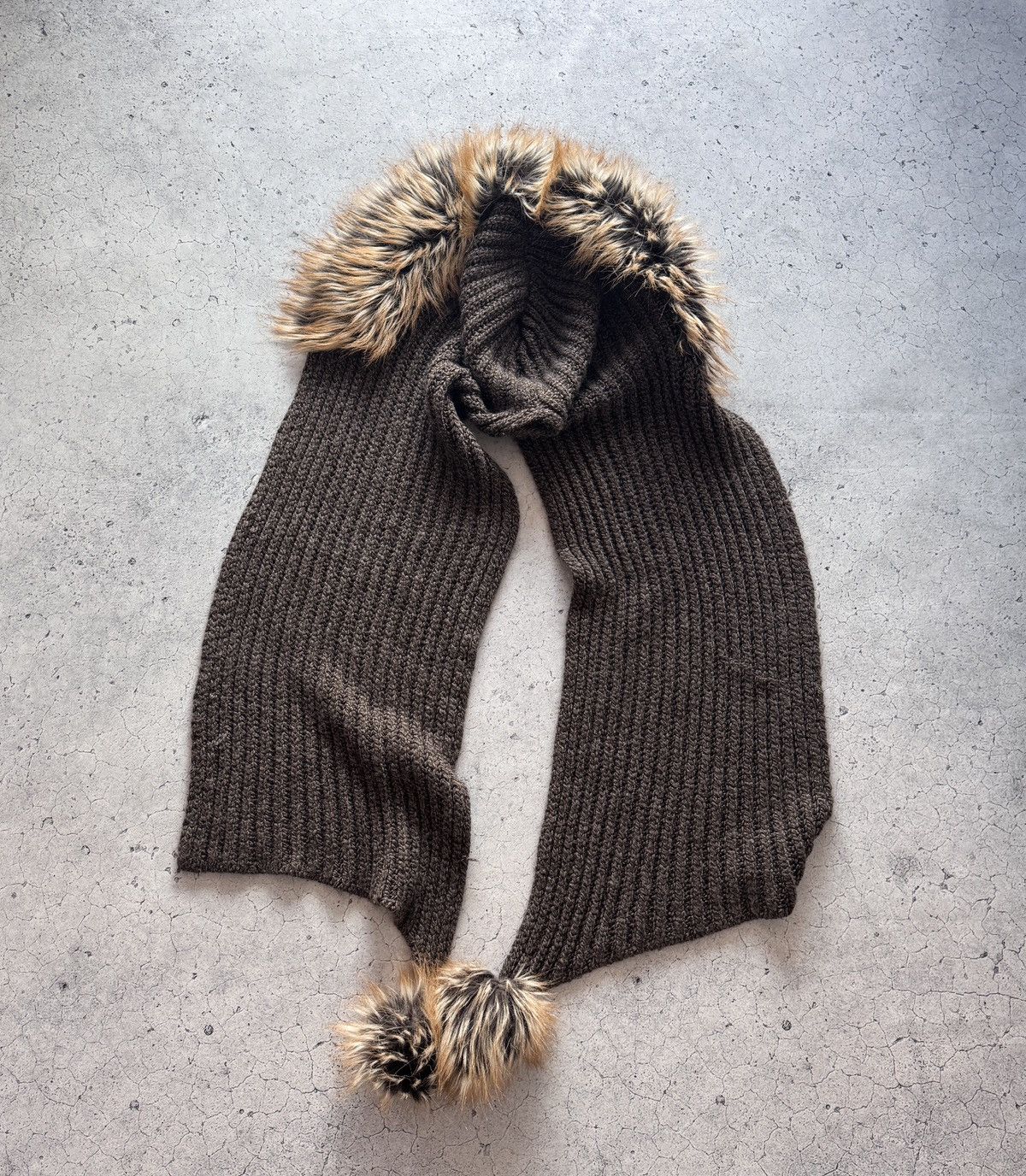 Japanese Brand Hooded Scarf with Faux Fur Trim Vintage Japanese Style Hat Size ONE SIZE - 7 Thumbnail