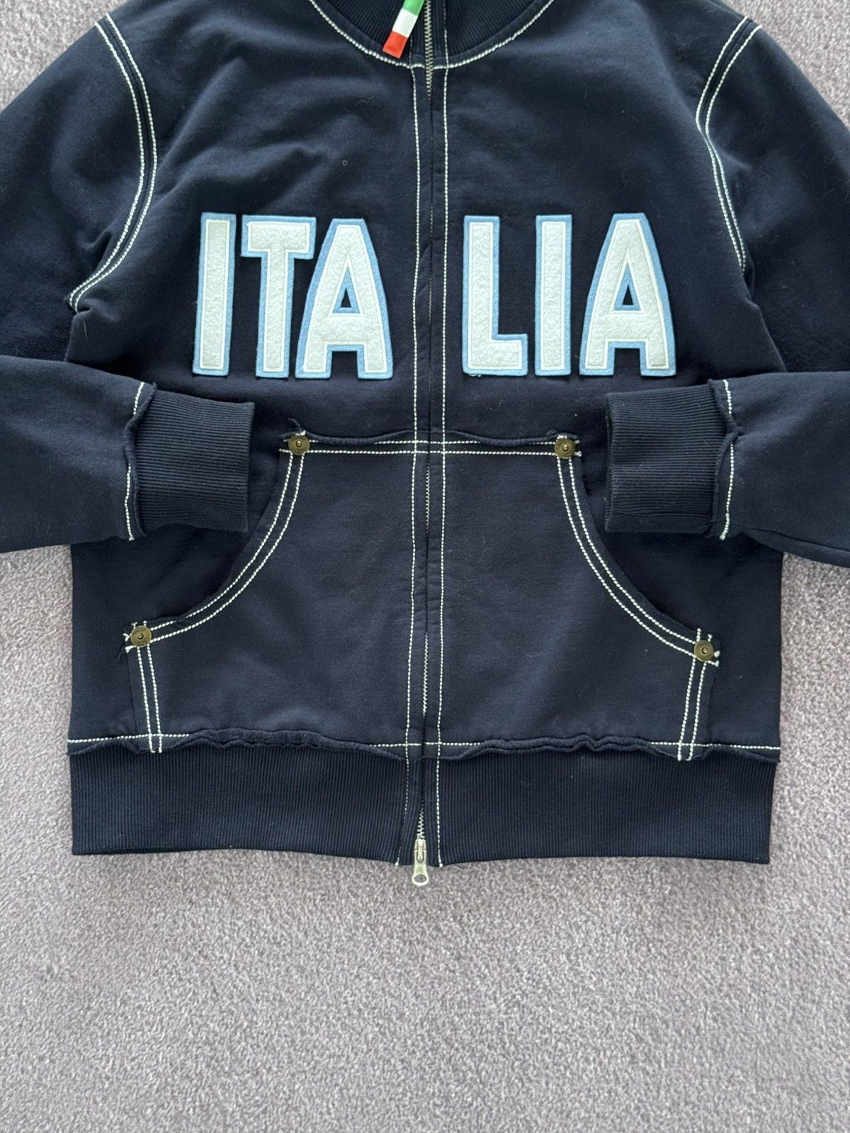 Hysteric Glamour 00’s Y2K Italia Big Logo Zip-Up Sweatshirt Size M / US 6-8 / IT 42-44 - 3 Thumbnail