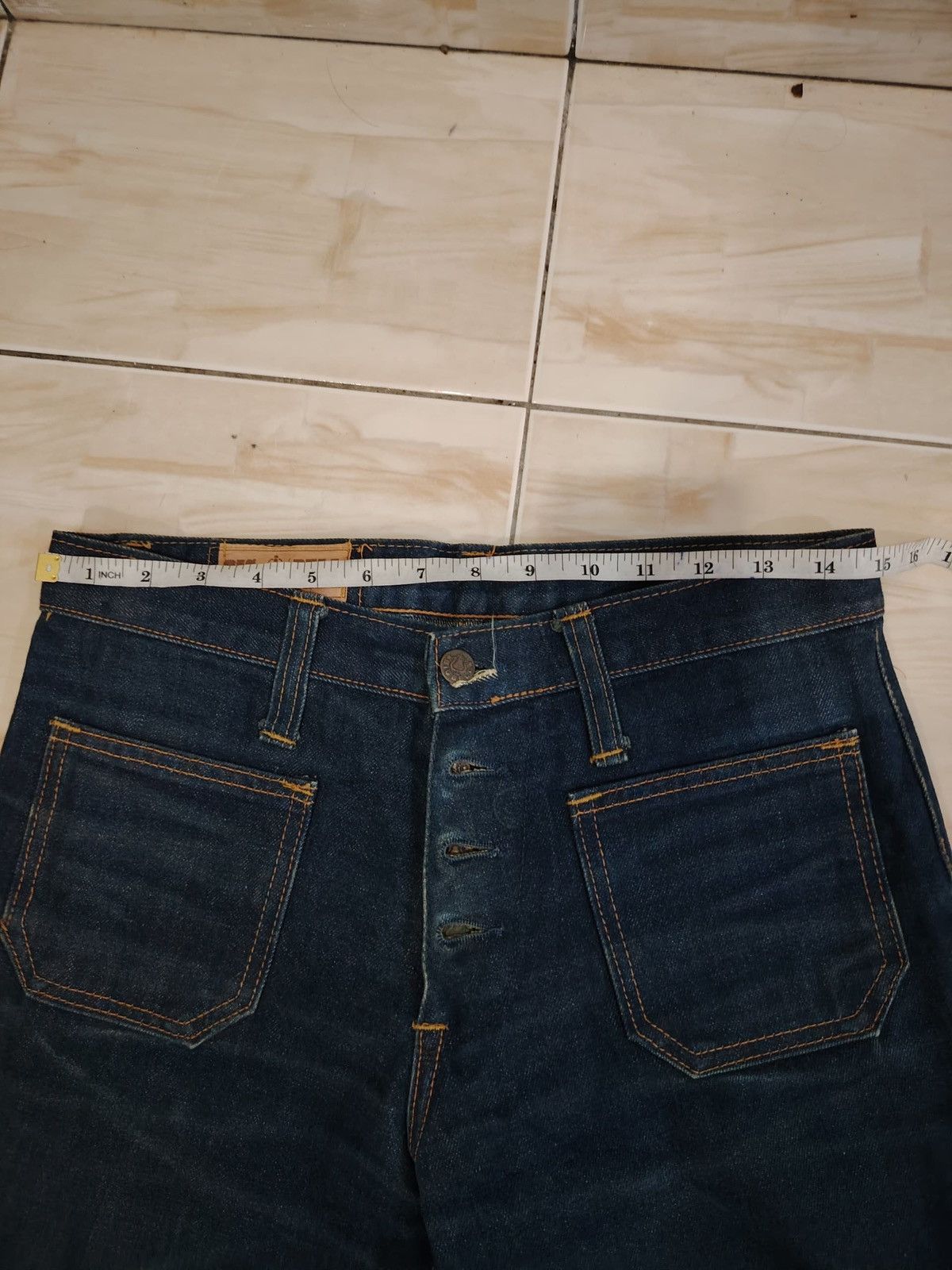 Japanese Brand Distressed dark blue japan jeans Size 30" / US 8 / IT 44 - 11 Thumbnail