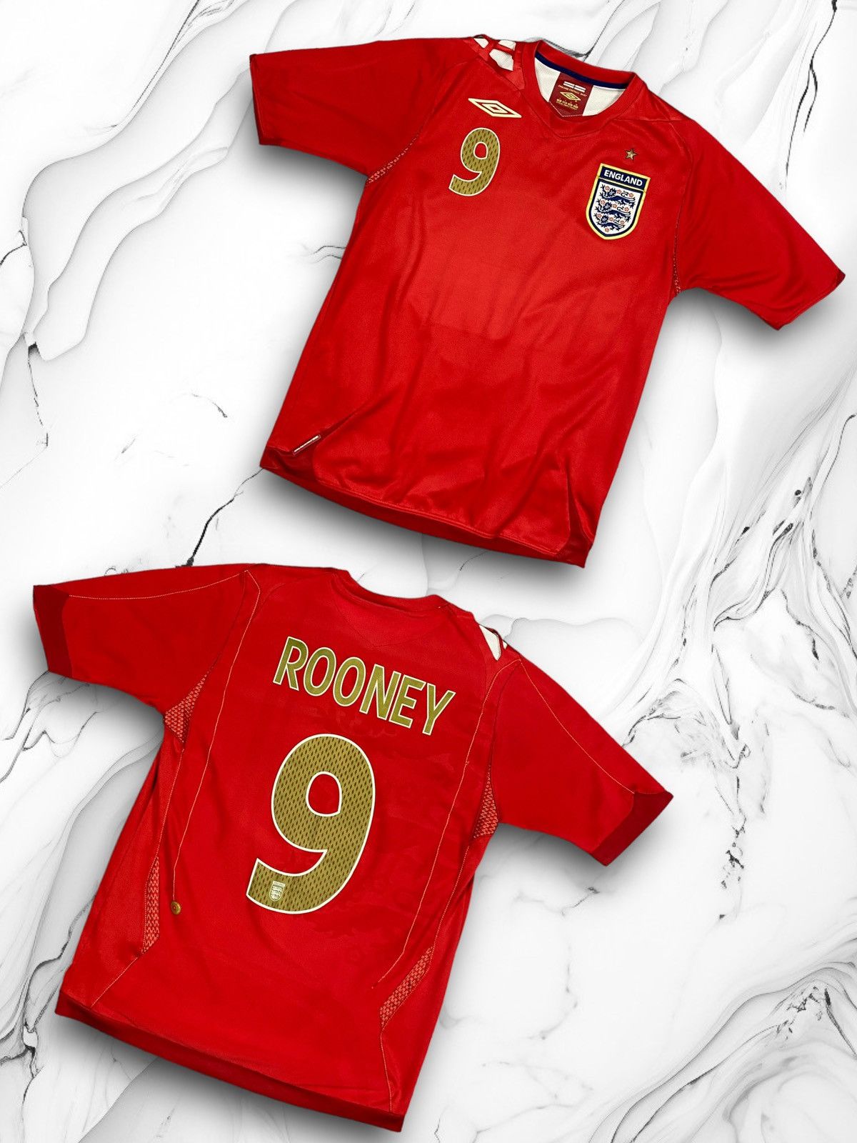 Umbro × Vintage Vintage Umbro England Rooney 9 Soccer Jersey Tee T Shirt Size US S / EU 44-46 / 1 - 1 Thumbnail