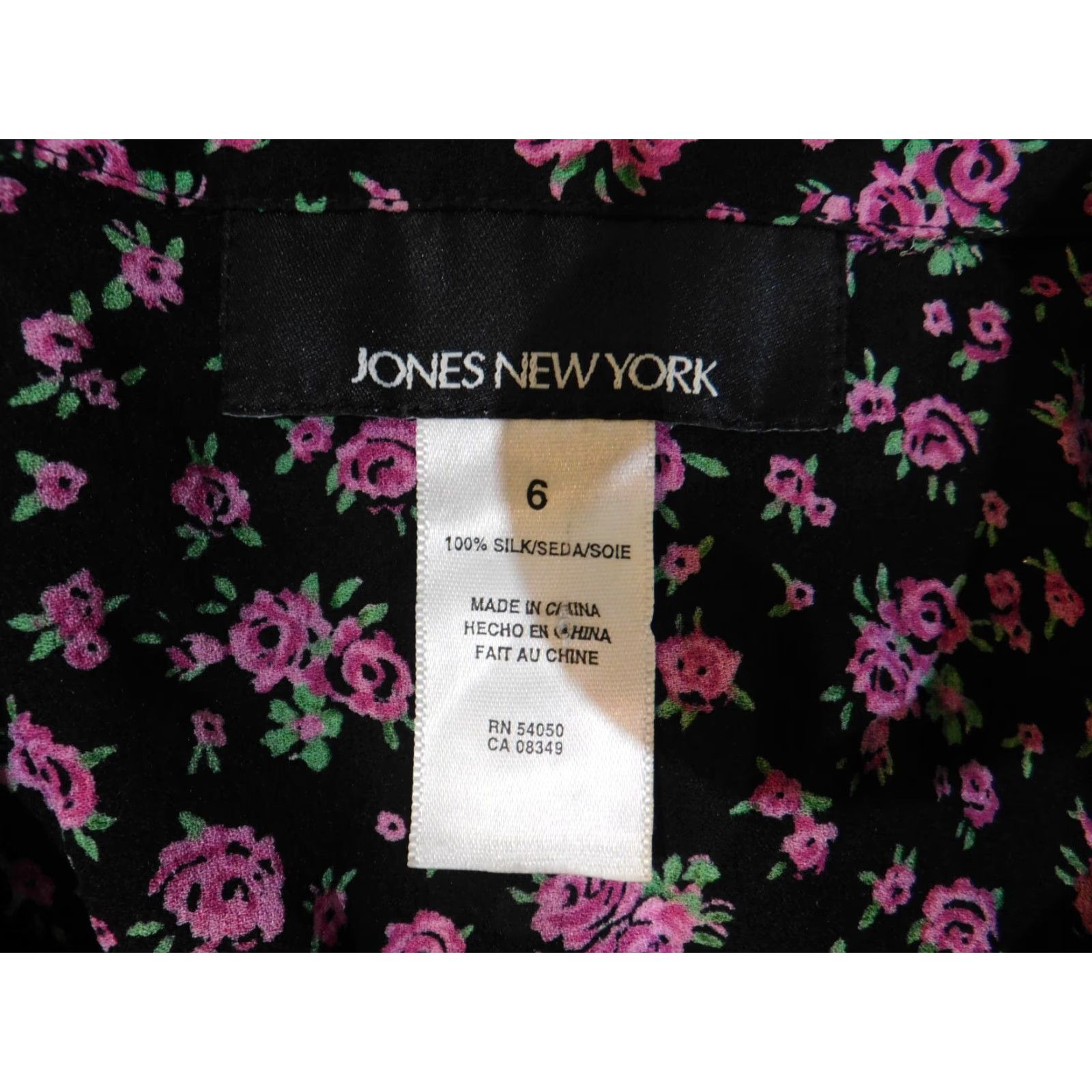 Jones New York Jones New York Blazer Women 6 Black Floral Silk Lightweight Button Jacket Coat Mid-Length Adults Mens? No Women Size M / US 6-8 / IT 42-44 - 5 Thumbnail