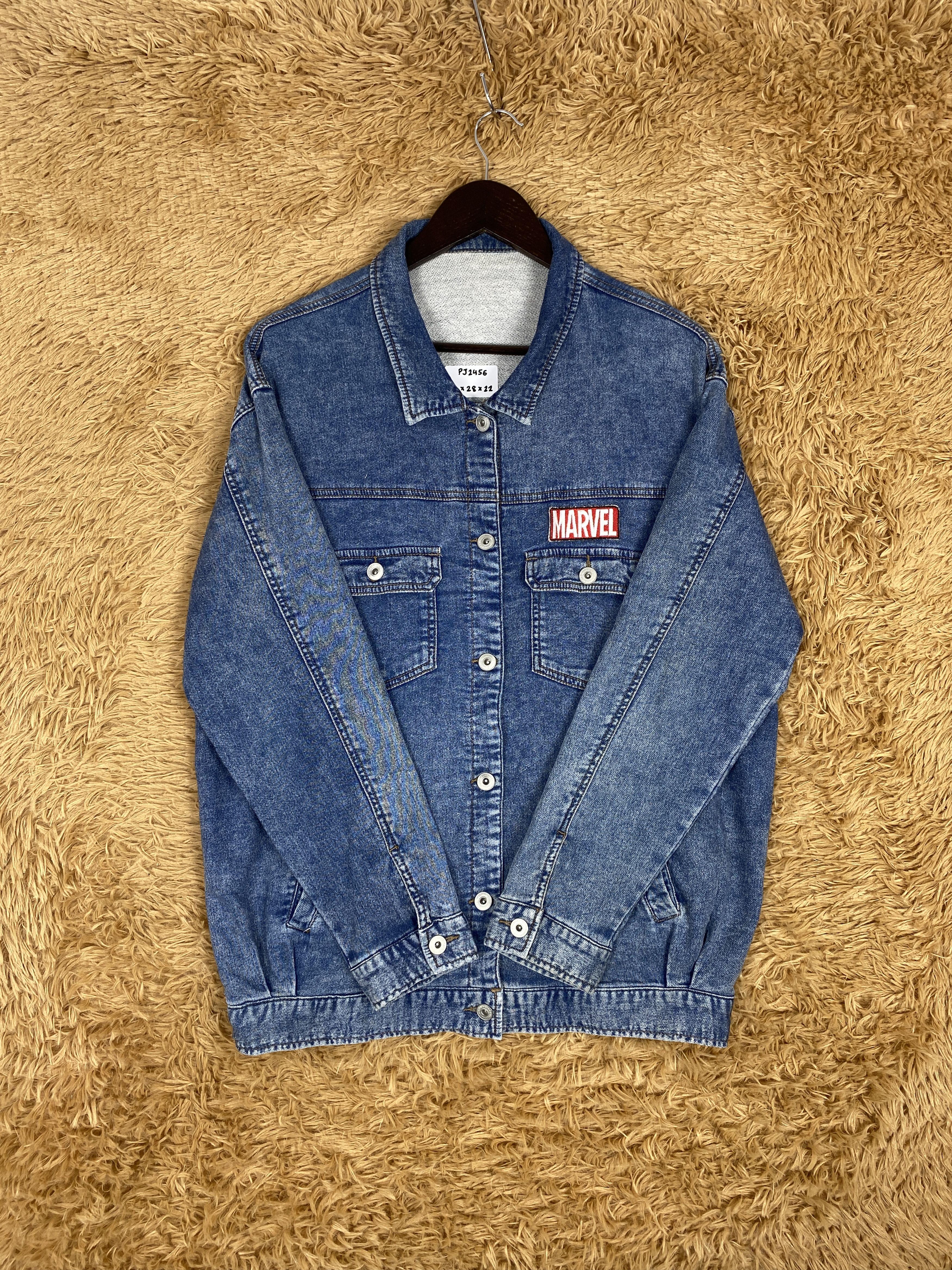 Japanese Brand Vintage Marvel Denim Pattern Jacket PJ2456 Size US M / EU 48-50 / 2 - 4 Thumbnail