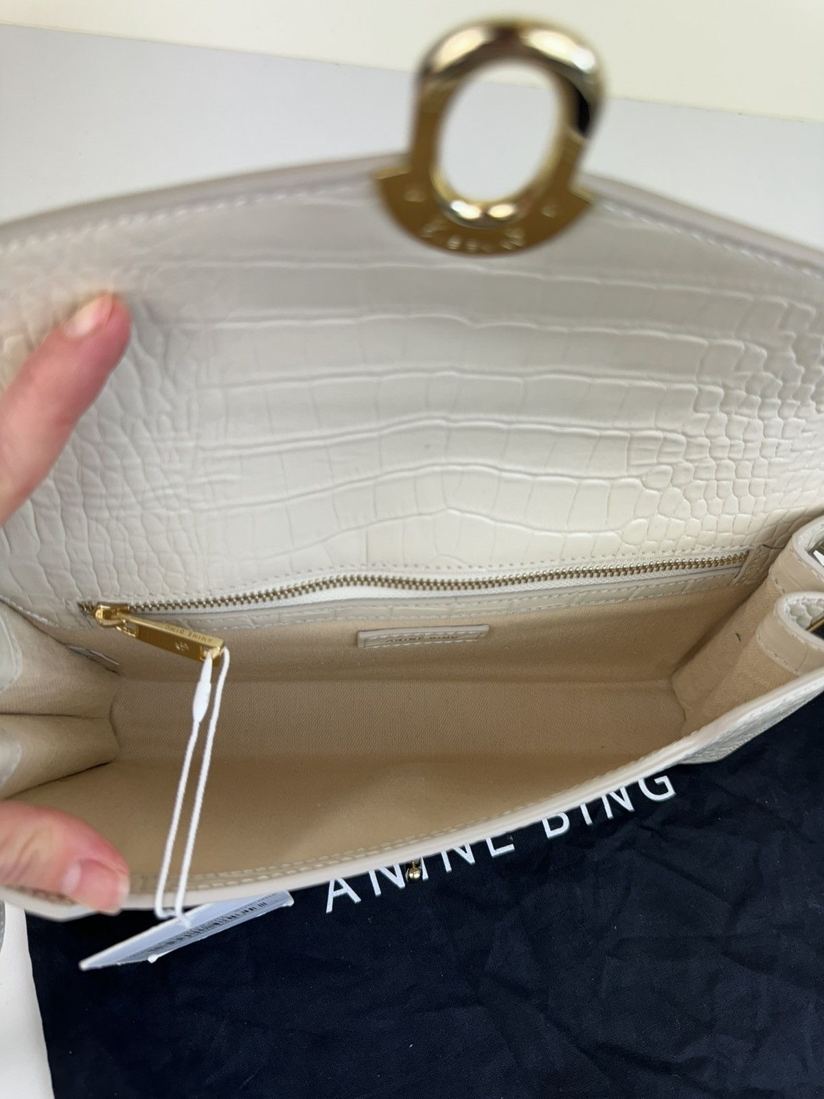 Anine Bing Anine Bing Colette leather croco embossed bag hand crossbody Size ONE SIZE - 17 Thumbnail