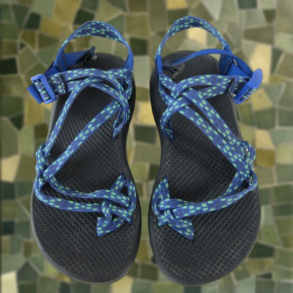 Chaco Chaco Z/X2 Classic Blue Green Double Strap Toe Loop Vibram Sandal Size W8 Size US 8 / IT 38 - 1 Thumbnail