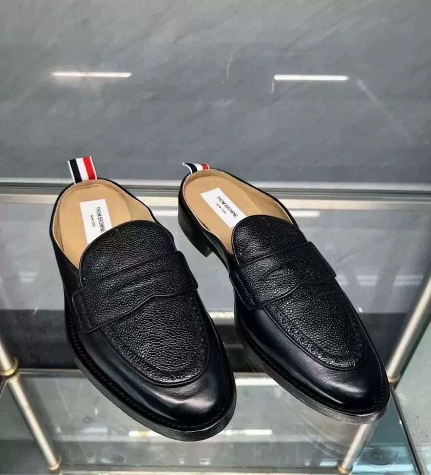 Thom Browne Thom Browne Basic Loafers Black Leather Size US 5.5 / EU 38 - 1 Thumbnail