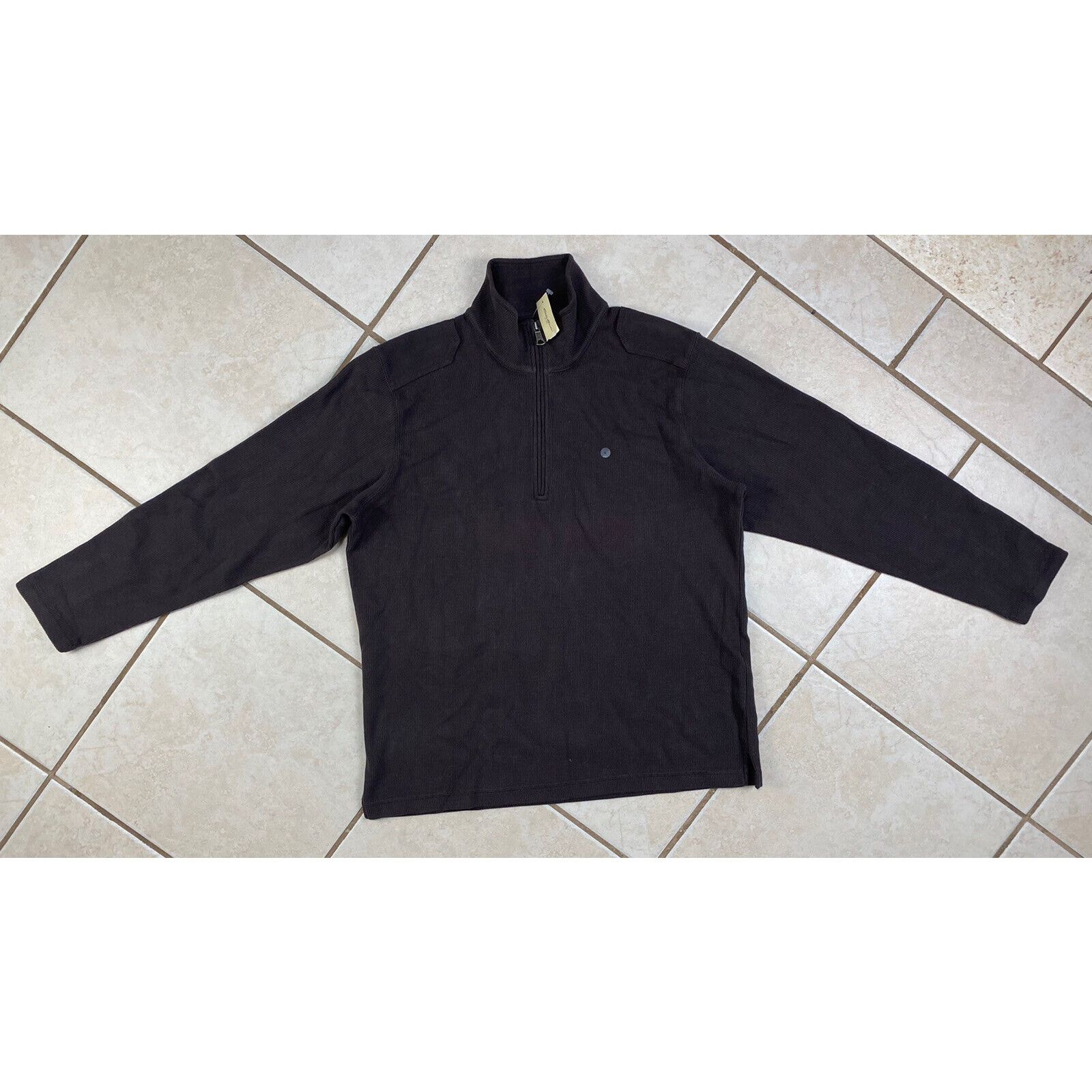 Eddie Bauer NWT Eddie Bauer 1/4 Quarter Zip Brown Sweater Ribbed Cotton Size US L / EU 52-54 / 3 - 1 Thumbnail
