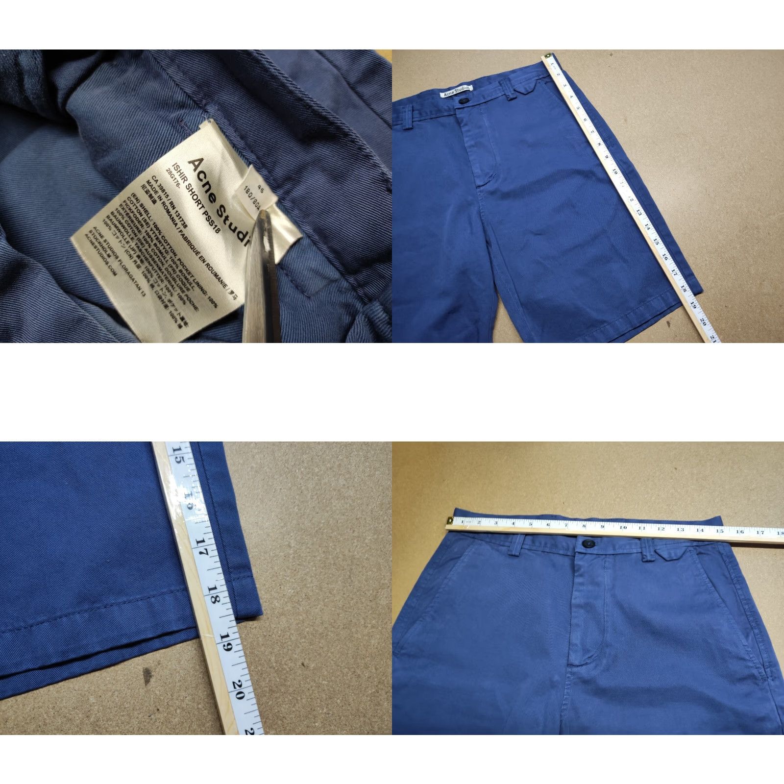 Acne Studios Acne Studios Chino Mens Blue Ishir Shorts W31 Zip Belted Plain Size US 44 / EU 60 - 8 Thumbnail