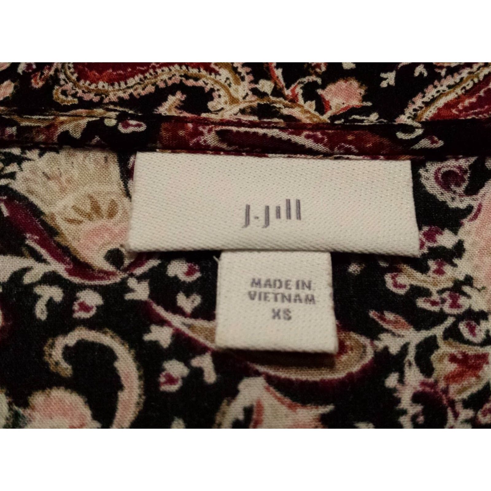 J. Jill J.Jill Blouse Womens XS Long Sleeve Multicolor Paisley V-Neck Pullover Rayon Shirt Size XS / US 0-2 / IT 36-38 - 5 Thumbnail