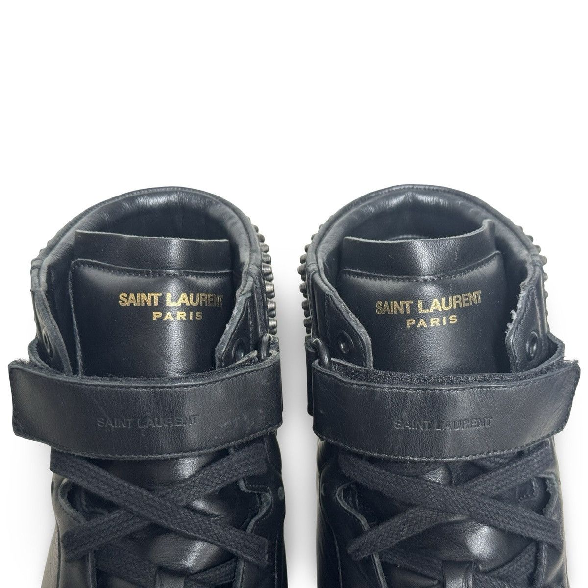Saint Laurent Paris SAINT LAURENT PARIS SL/14H BLACK STUDDED HIGHTOPS Size US 10.5 / EU 43-44 - 15 Thumbnail