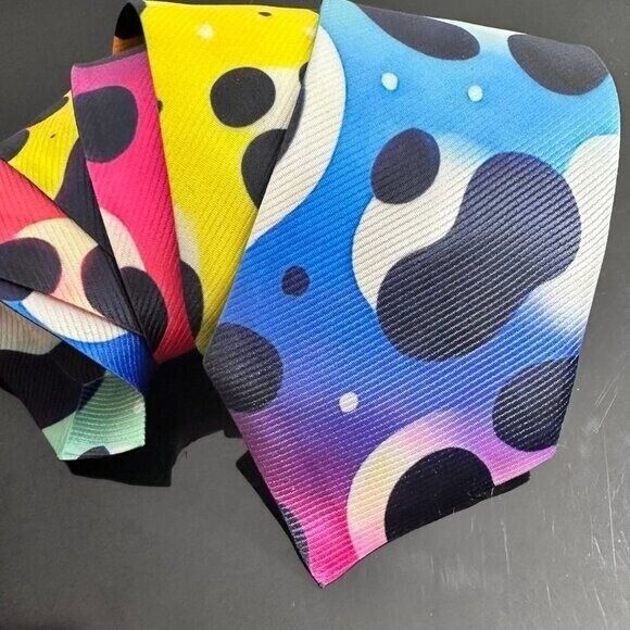Handmade Tie Trippy Cheetah Leopard Rainbow Necktie Hippie Psychedeli Size ONE SIZE - 4 Thumbnail