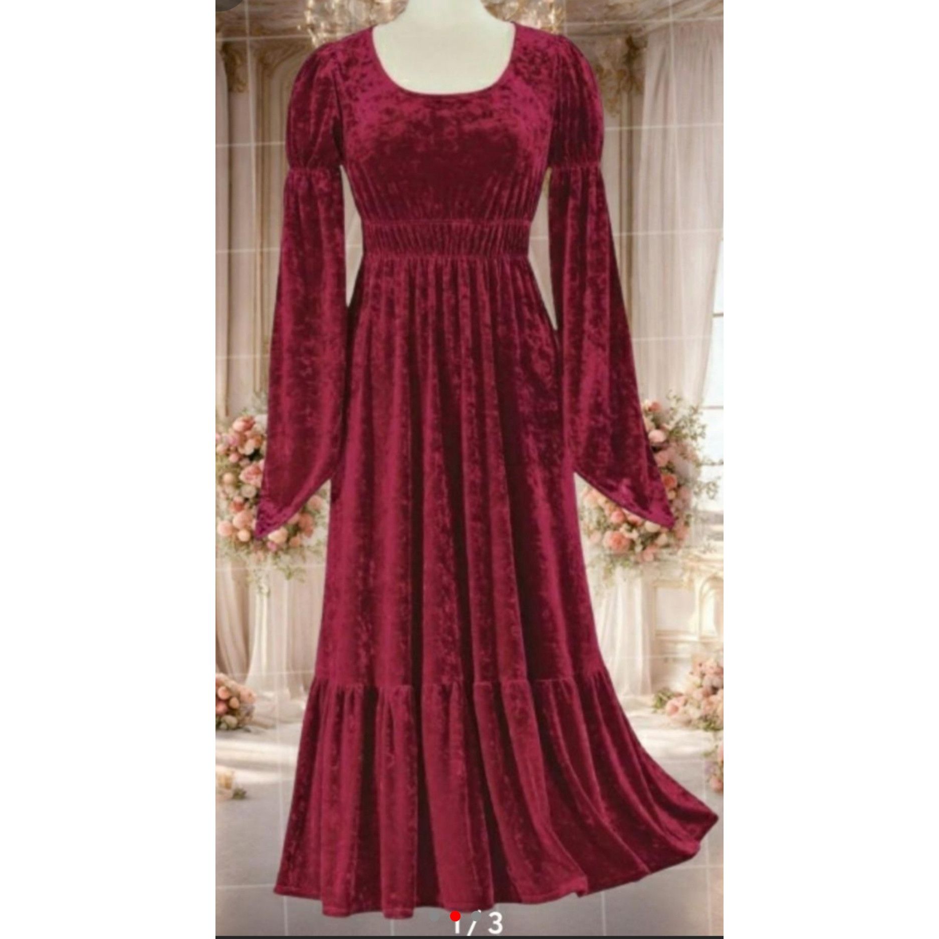 Other PYRAMID COLLECTION RED VELVET DRESS RENN FAIRE GOTH PLUS 2X Size XXL / US 16-18 / IT 52-54 - 1 Thumbnail