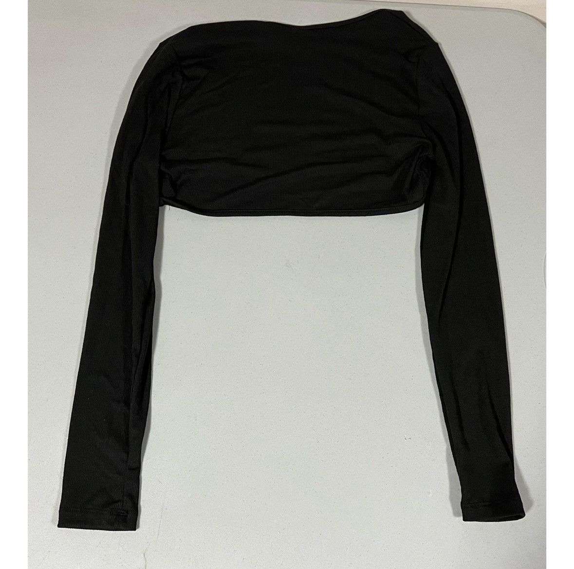 Japanese Brand Black Solid Long Sleeve Shrug Cardigan Shirt Top Size S 🖤 Size S / US 4 / IT 40 - 5 Thumbnail