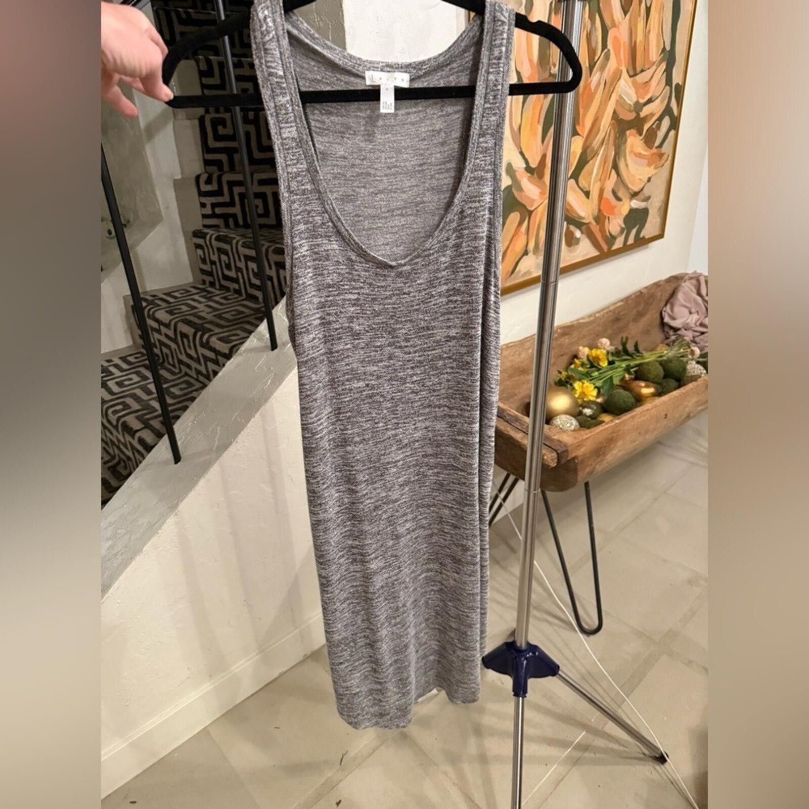 Leather Leith Gray Marled Sleeveless Dress S Soft Stretch Mini Shift Size S / US 4 / IT 40 - 4 Thumbnail