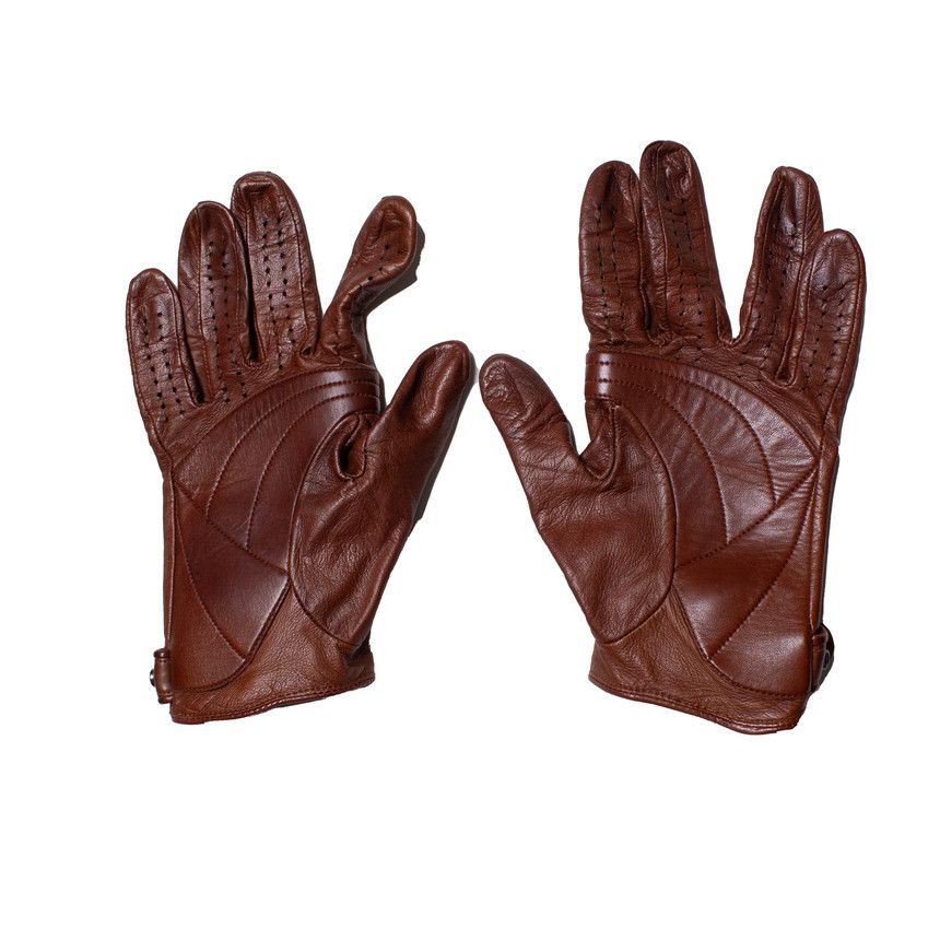 Alfred Dunhill Dunhill, Brown leather biker gloves Size ONE SIZE - 2 Thumbnail