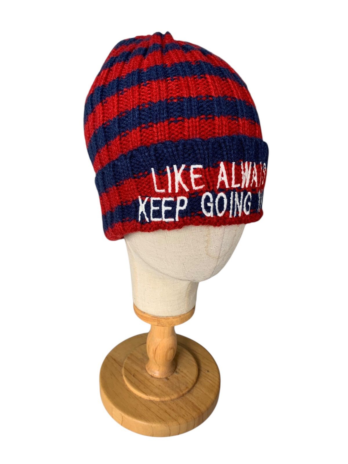 Kapital Stripe Crochet knit Back Number Streetweaer Beanie Hats Size ONE SIZE - 2 Thumbnail