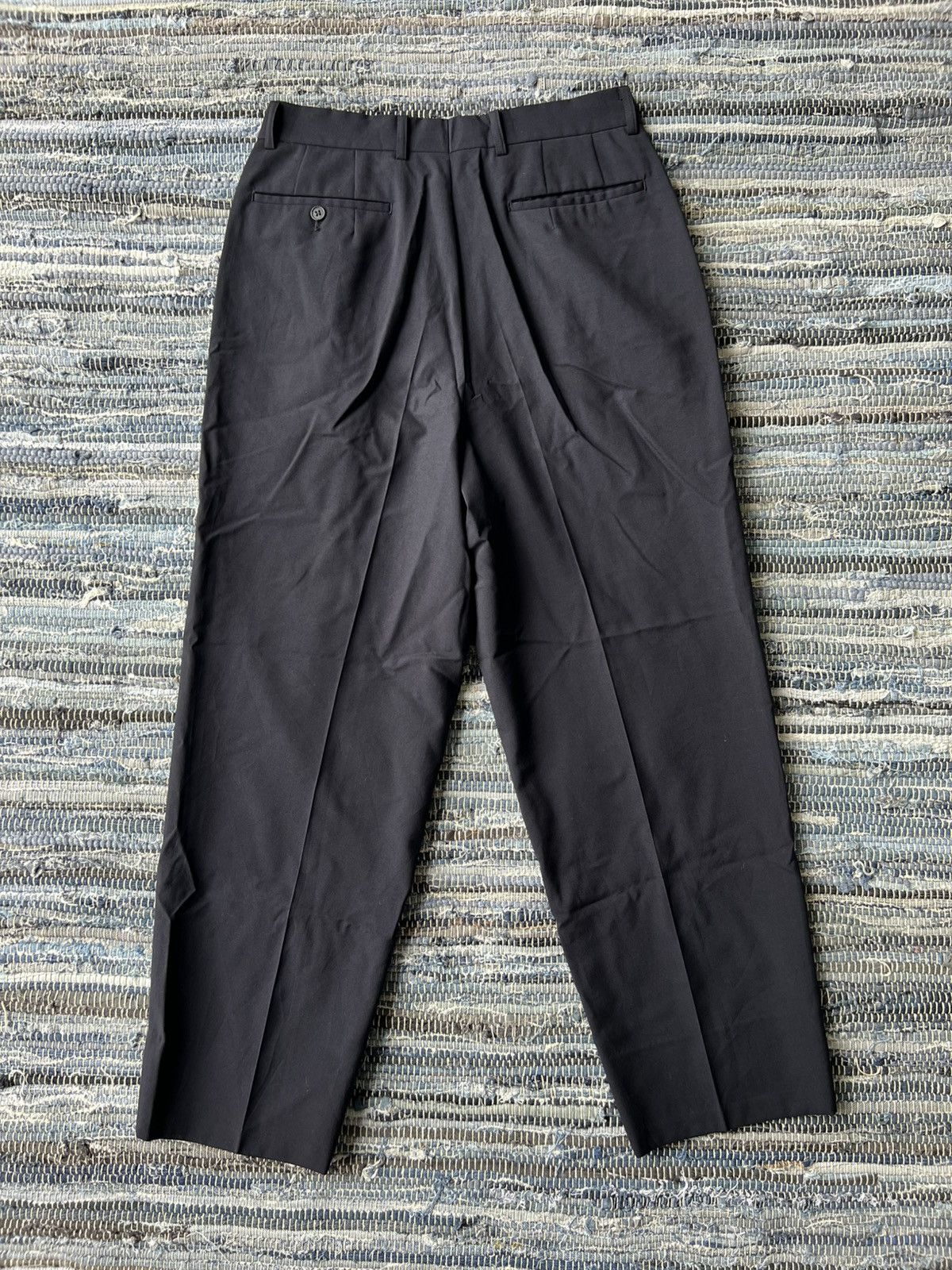 Yohji Yamamoto 1990s Yohji Yamamoto Black Minimal Gabardine 🎈Trousers Pants Size US 31 - 4 Thumbnail