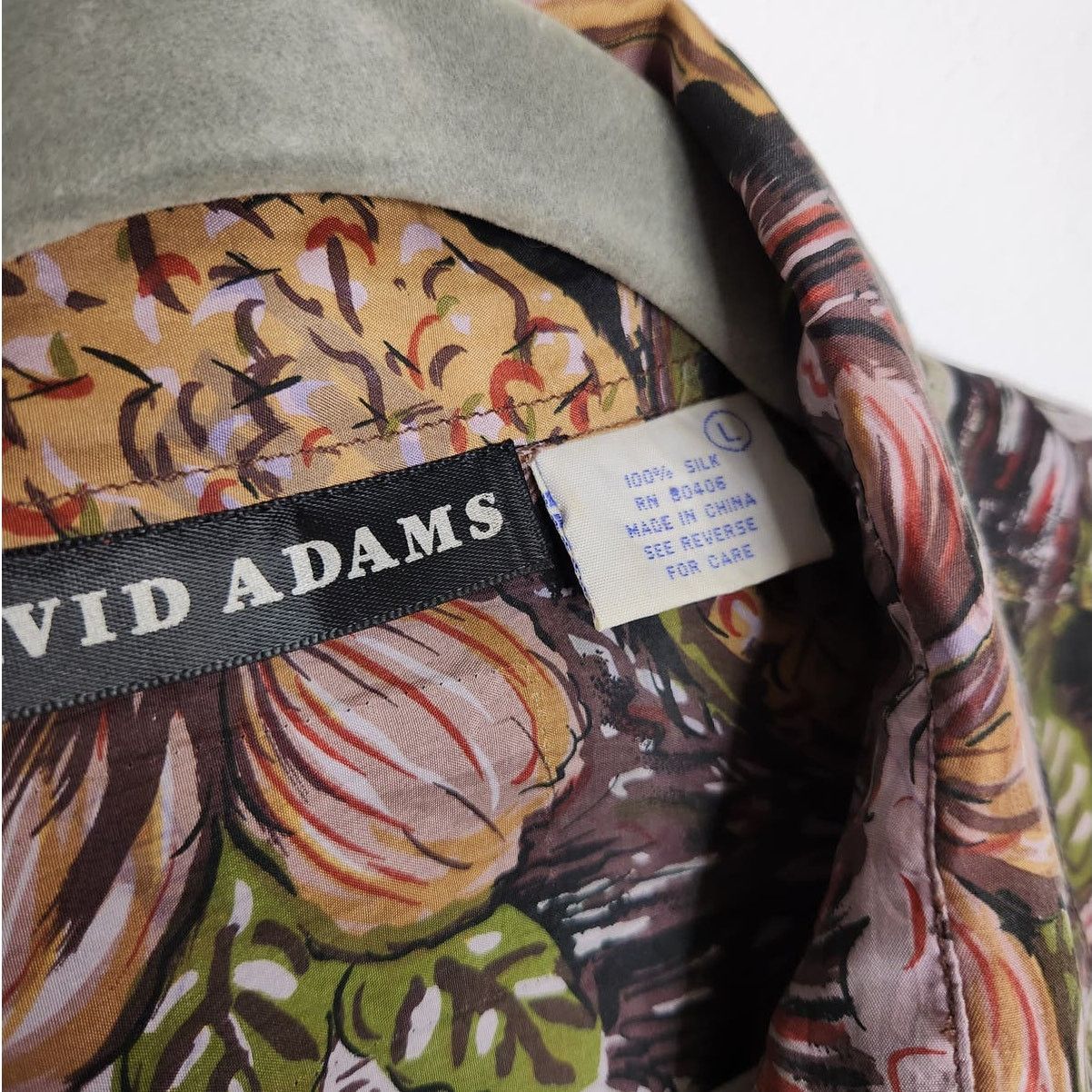 Vintage Vintage Silk David Adams All Over Nature Earth Button Size US L / EU 52-54 / 3 - 4 Thumbnail