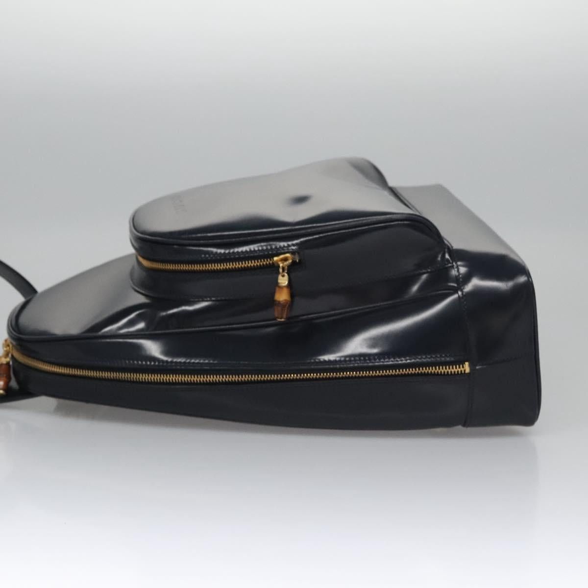Gucci GUCCI Bamboo Body Bag Patent Leather Navy Gold Size ONE SIZE - 5 Thumbnail