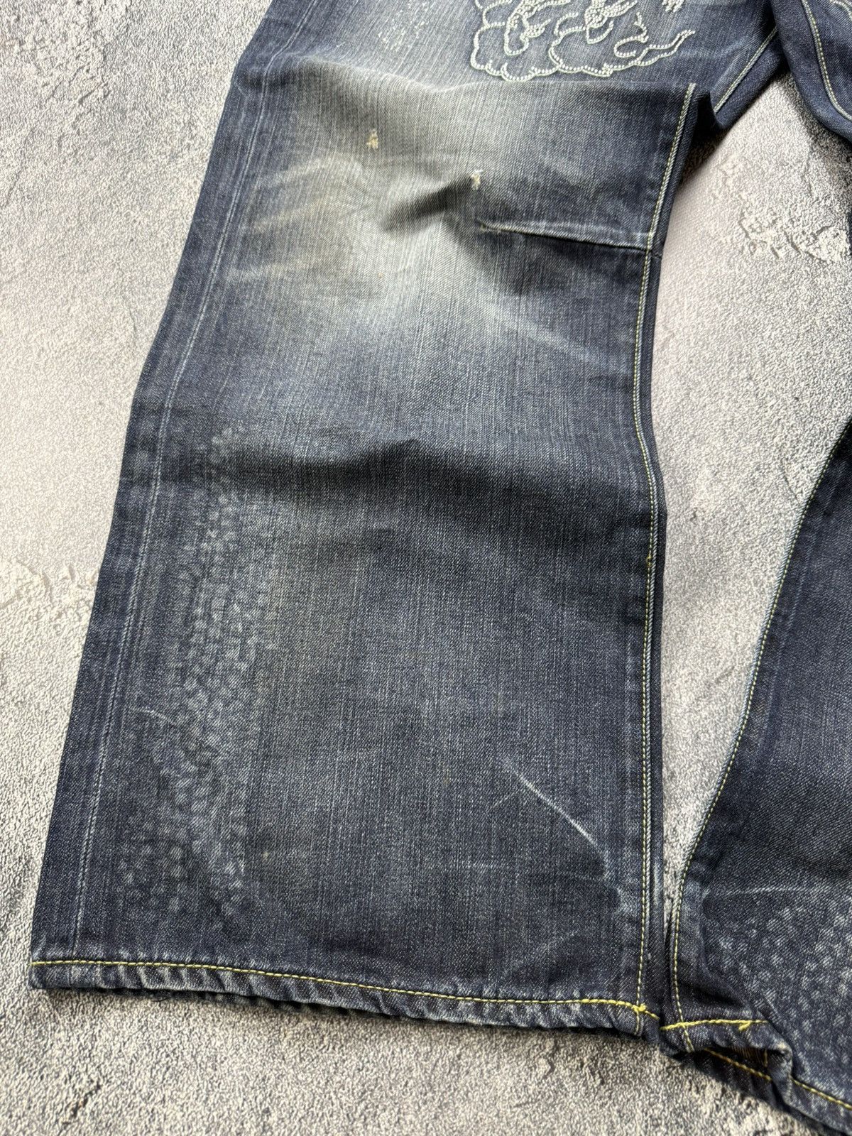 Ed Hardy Ed Hardy VNTG MultiLogo Rhistones Dragos Logo Jeans Pants Size US 42 / EU 58 - 9 Thumbnail