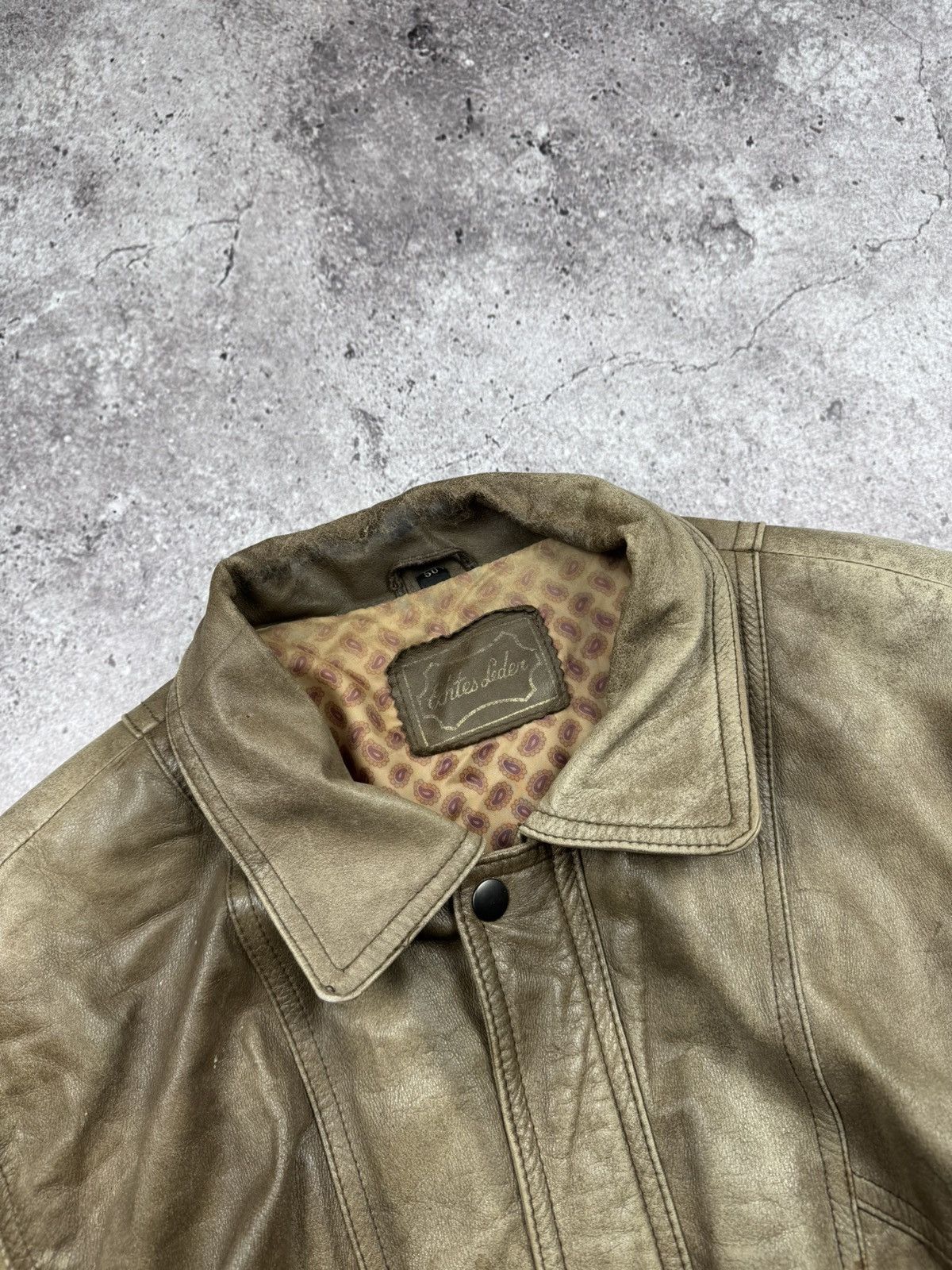 Japanese Brand Vintage Kapital Style Faded Distressed Bomber Leather Jacket Size US M / EU 48-50 / 2 - 5 Thumbnail