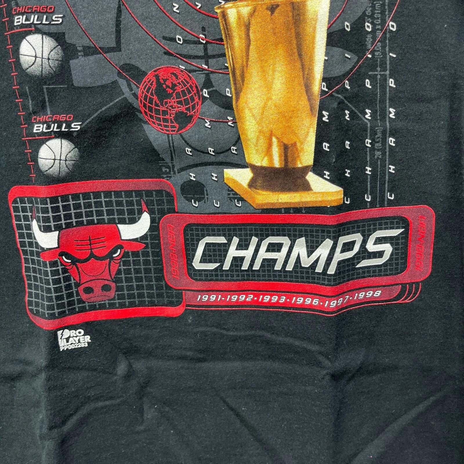 Pro Player Vintage 90s Chicago Bulls NBA Champions Finals 1998 T-Shirt Size ONE SIZE - 7 Thumbnail