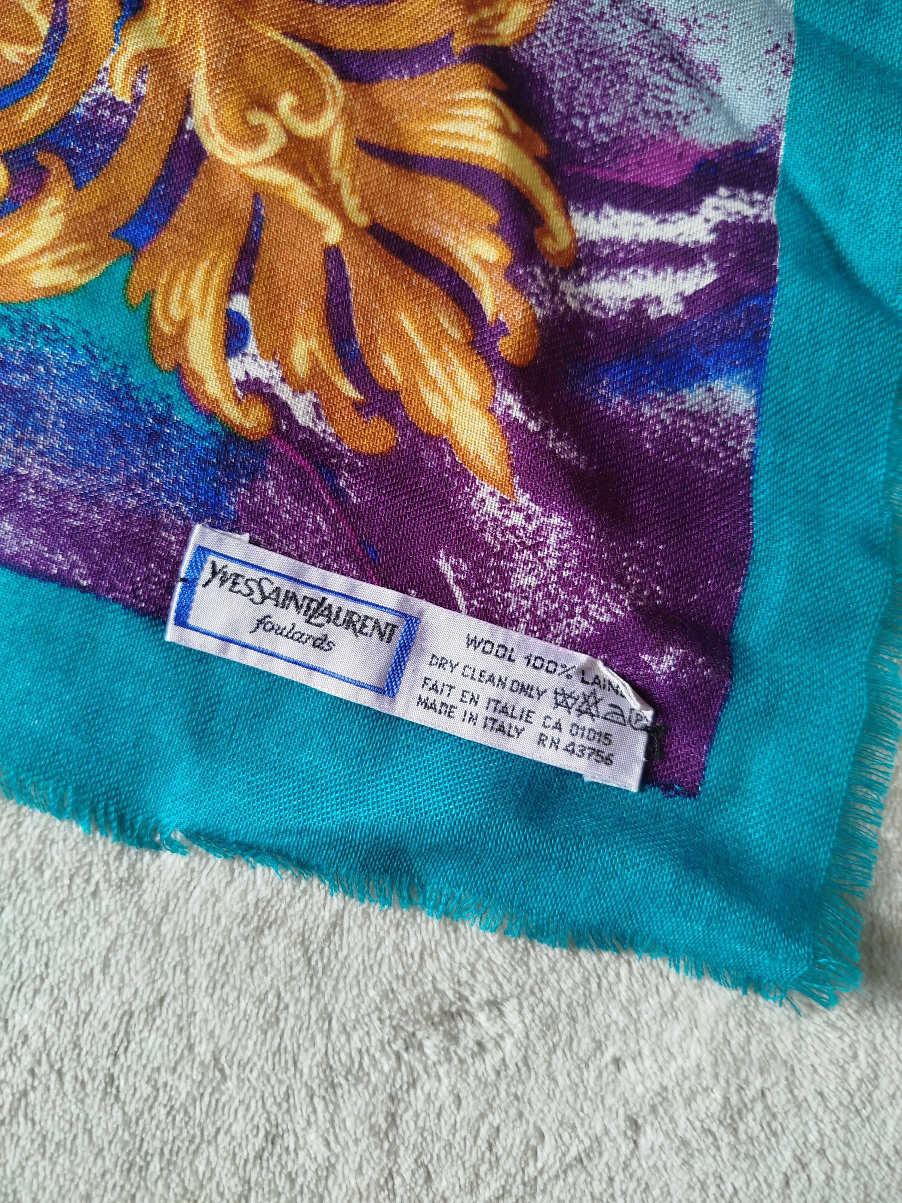 Yves Saint Laurent Yves Saint Laurent vintage wool square scarf Size ONE SIZE - 3 Thumbnail