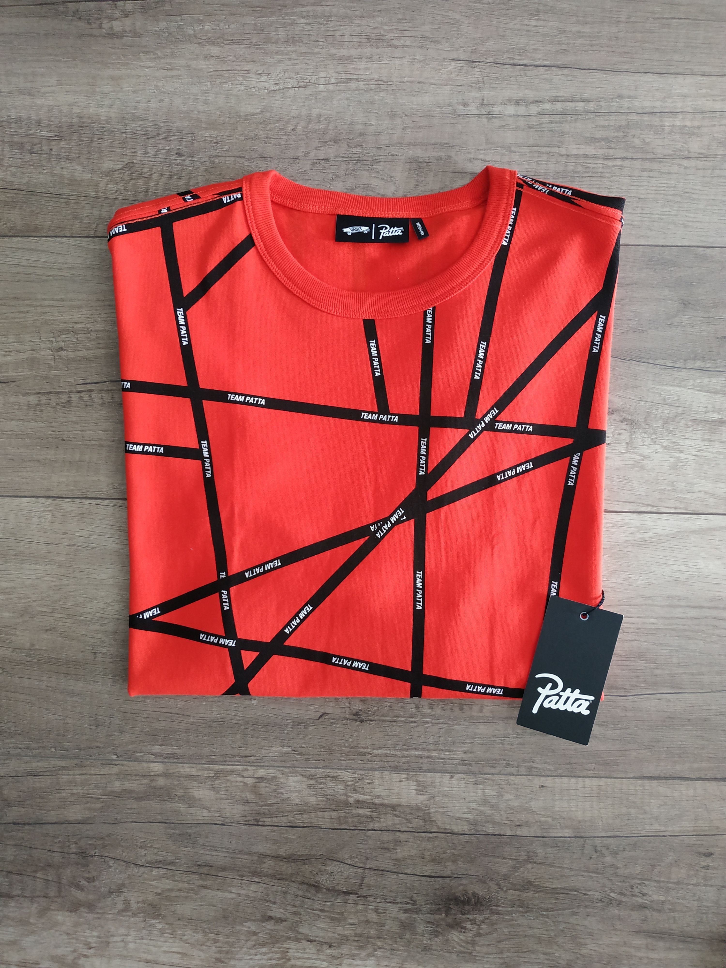 Patta × Vans VANS 'Vault' x PATTA Collabo Men's Red T-shirt, s. MEDIUM Size US M / EU 48-50 / 2 - 3 Thumbnail