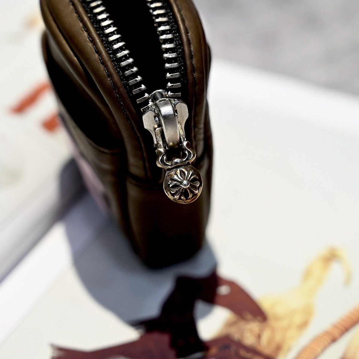 Chrome Hearts CHROME HEARTS LEATHER CROSS PATCH AIRPOD CASE BAG Size ONE SIZE - 4 Thumbnail