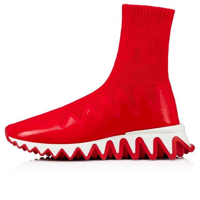 o1s1wg110924 Sharky Sock Flats in Red