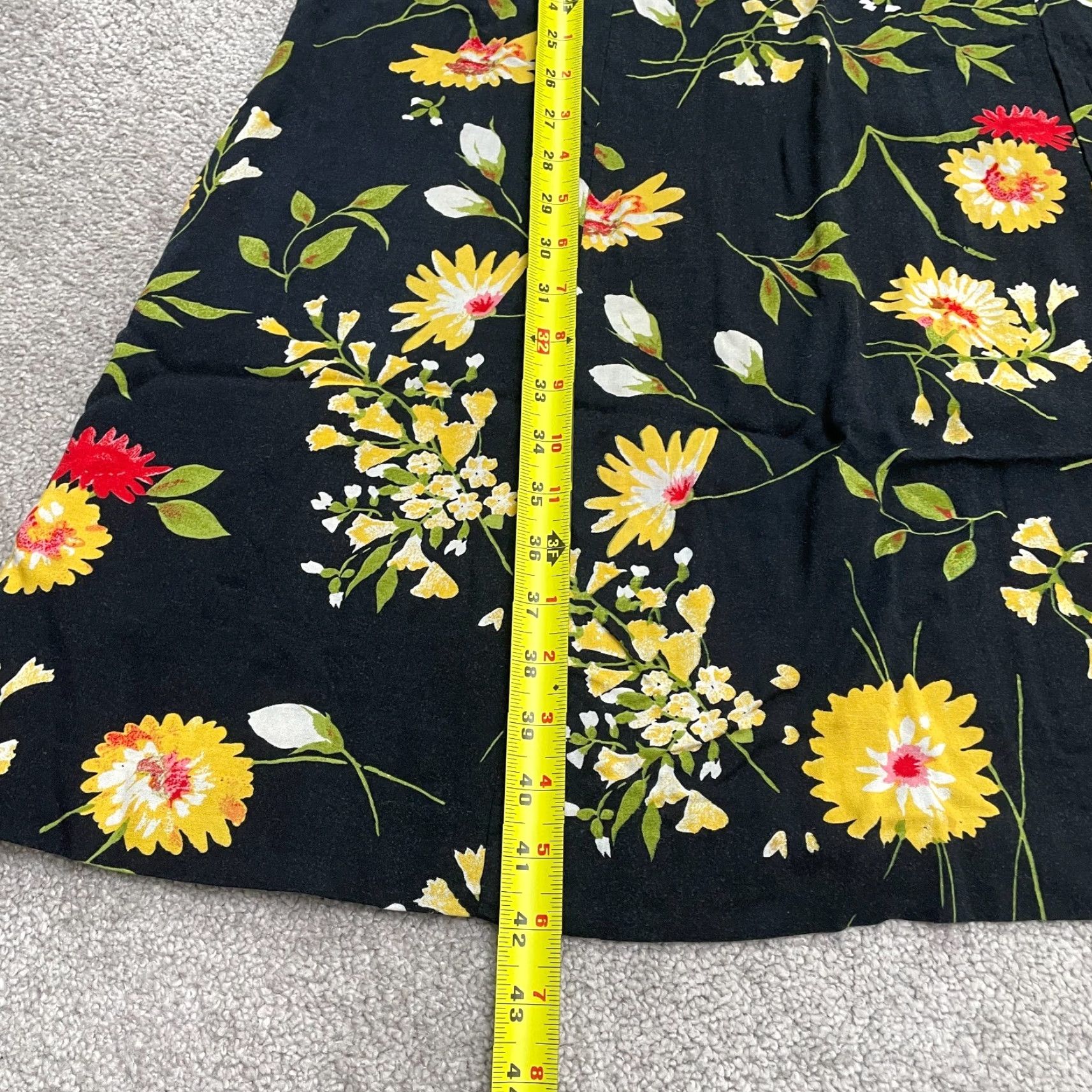 Vintage Unbranded Floral Sleeveless A-Line Midi Maxi Dress Womens 6 Black Rayon Casual Size M / US 6-8 / IT 42-44 - 7 Thumbnail