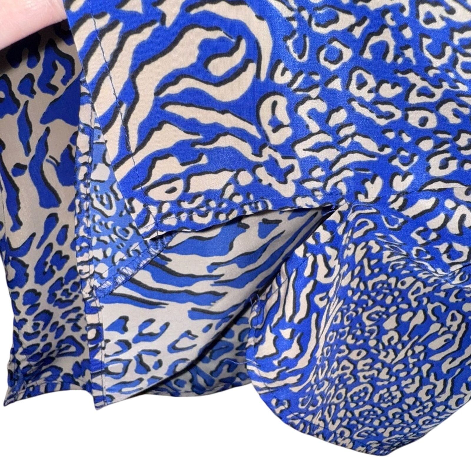 Other Dana Buchman Blue Leopard Print Women's Top Size Large Size L / US 10 / IT 46 - 2 Thumbnail