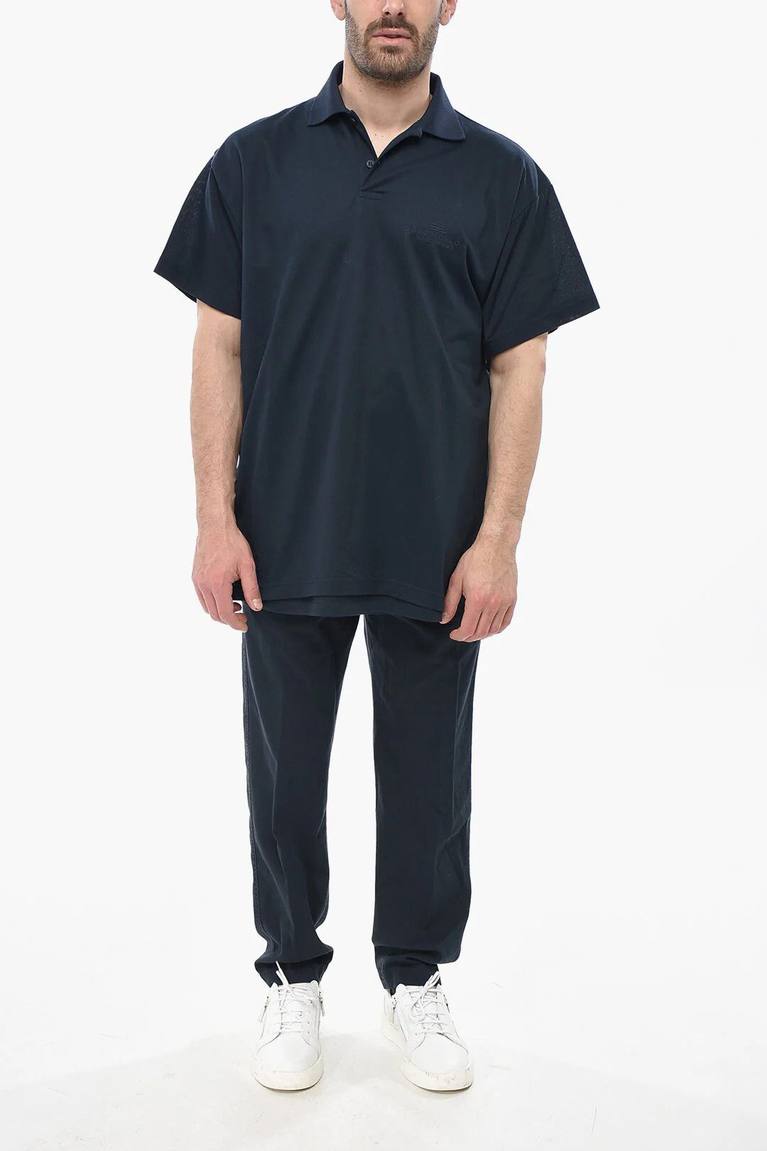 Balenciaga og1mm0426 Solid Cotton T-Shirt in Blue Size US M / EU 48-50 / 2 - 5 Thumbnail