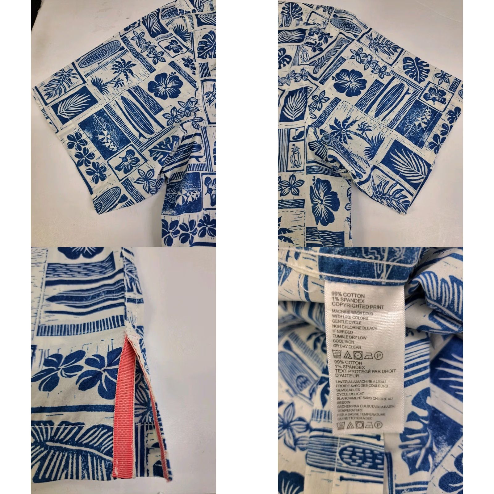 Tommy Bahama Tommy Bahama Hawaiian Shirt Mens L Blue/White Short Sleeve Button Up #7266 Size US L / EU 52-54 / 3 - 8 Thumbnail