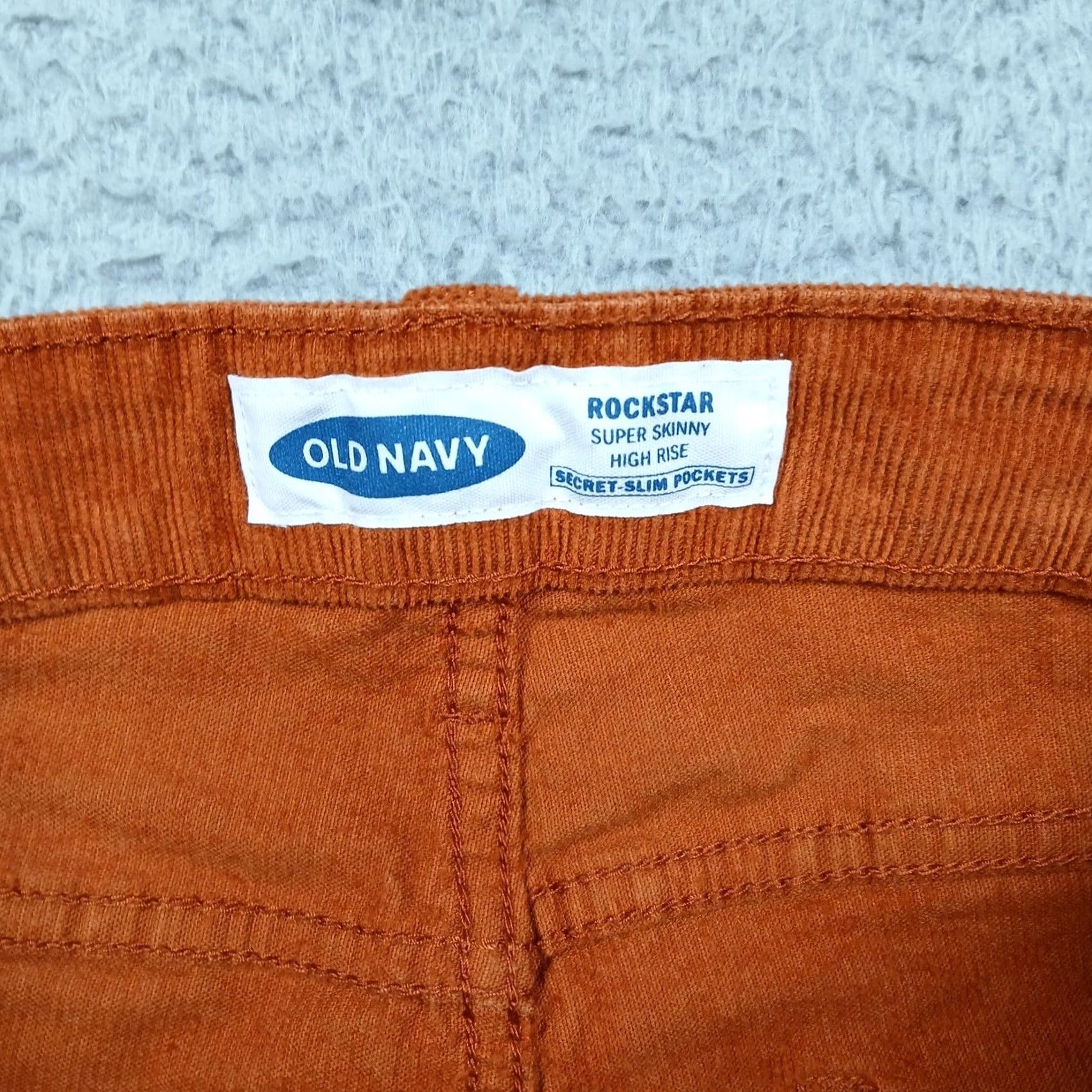 Old Navy Old Navy Rockstar Pants Size 12 Orange High Rise Super Skinny Corduroy Women's Size 34" / US 12 / IT 48 - 3 Thumbnail