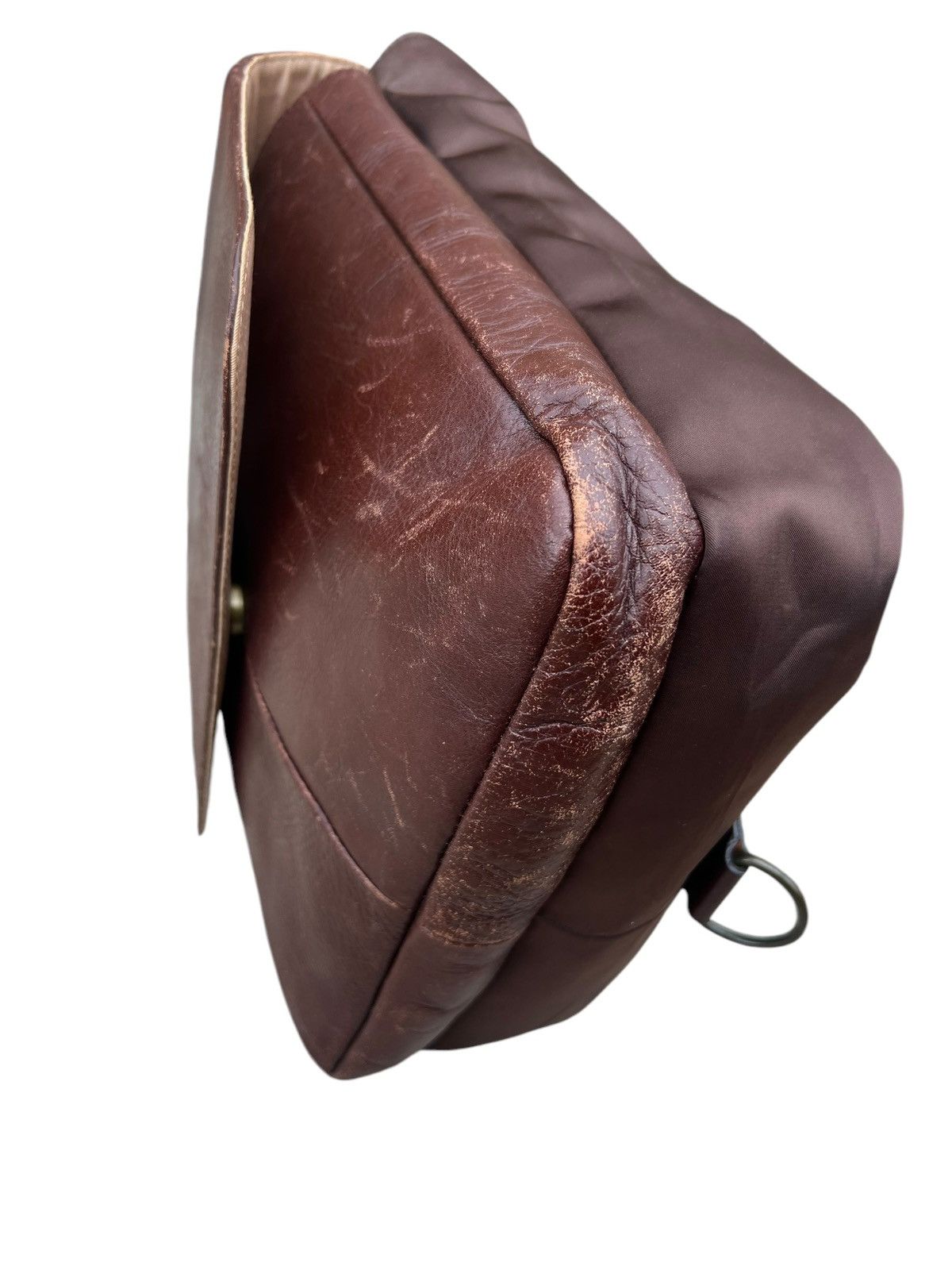 Leather Vintage HW Design Japan Hybrid Nylon Patina Leather Backpack Size ONE SIZE - 14 Thumbnail
