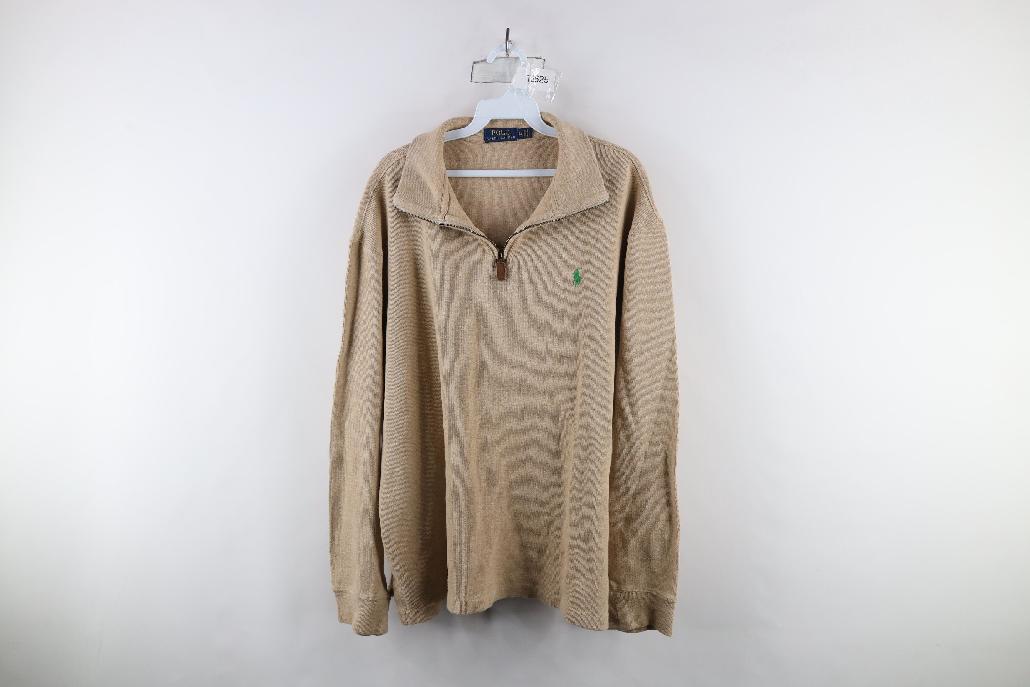 Ralph Lauren × Vintage Vintage Ralph Lauren Knit Half Zip Pullover Sweater Beige Size US XL / EU 56 / 4 - 1 Thumbnail